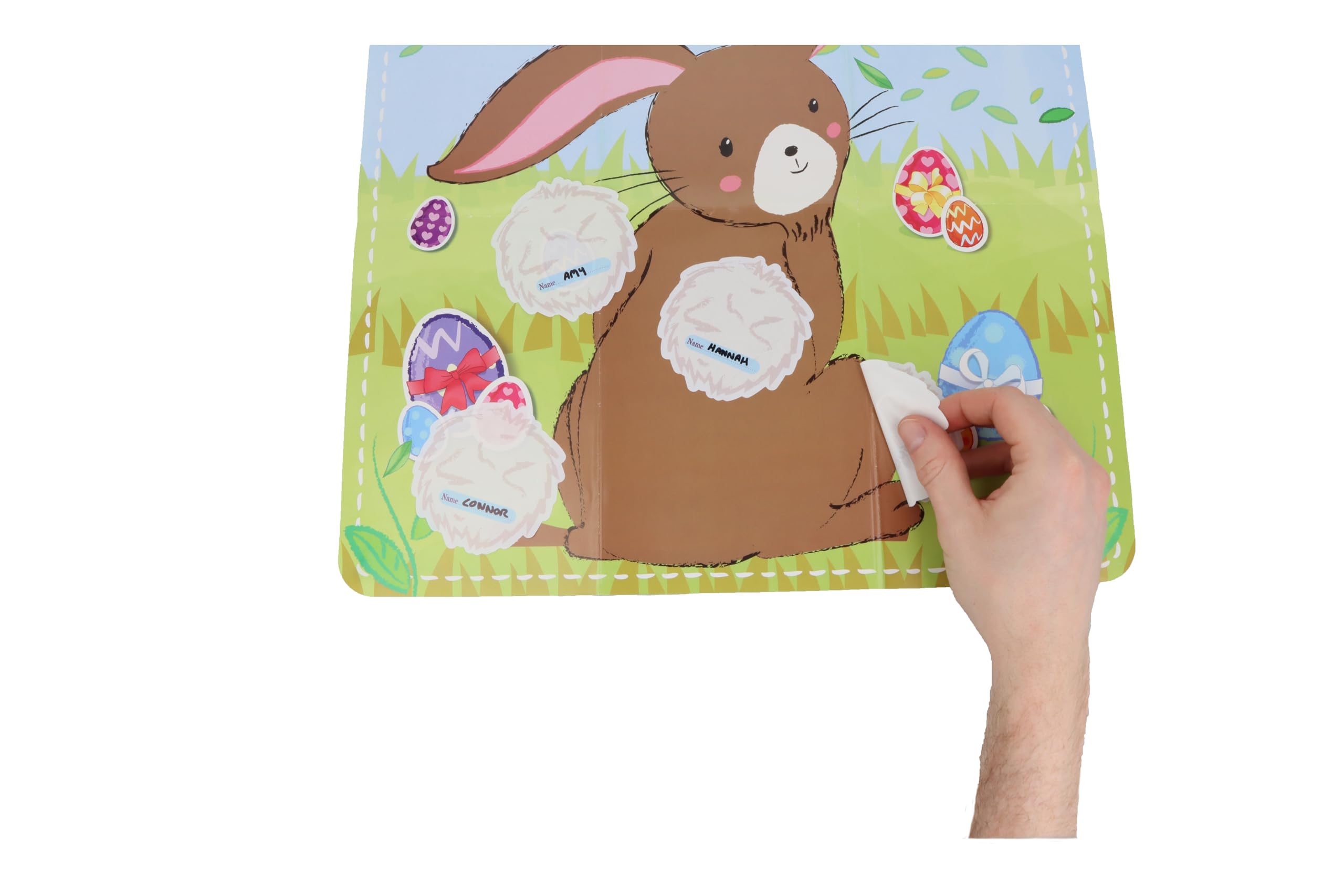 Easter Bunny Party Game - Stick Tail on Bunny for Kids - Easter Egg Hunt & Spring Party Activity