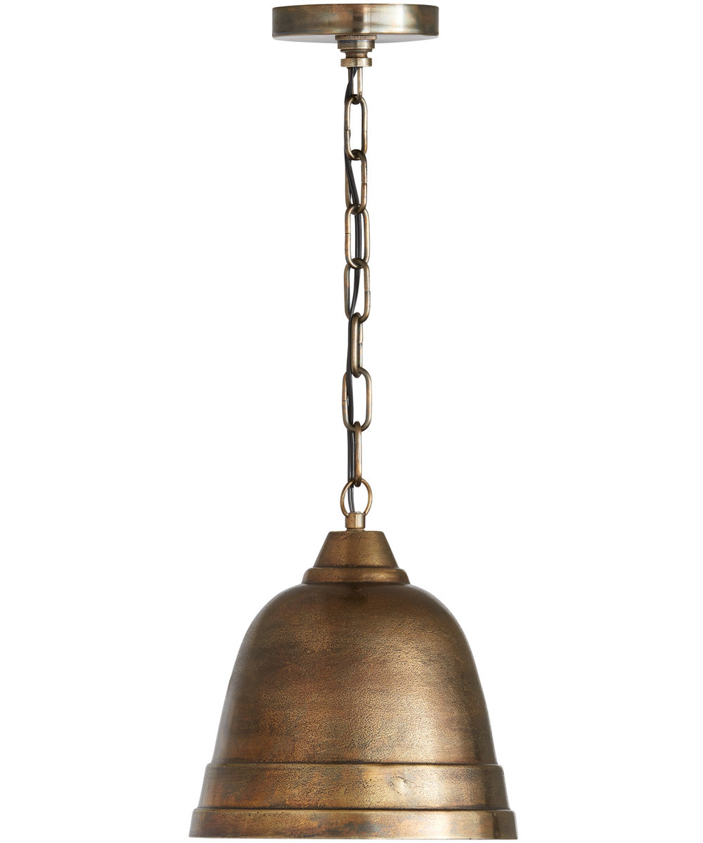 1 Light Pendant in Oxidized Brass - Vintage Industrial Ceiling Light Fixture for Dining Room, Kitchen Island or Entryway Lighting
