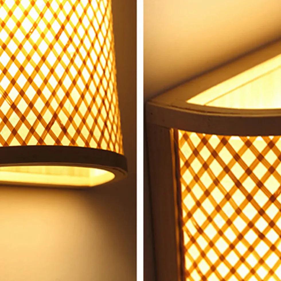 Elegant Vertical Slender Rattan Wall Lamp - Boho Chic Home Decor Lighting for Living Room, Bedroom & Dining Area - Perfect for Creating Cozy Ambiance