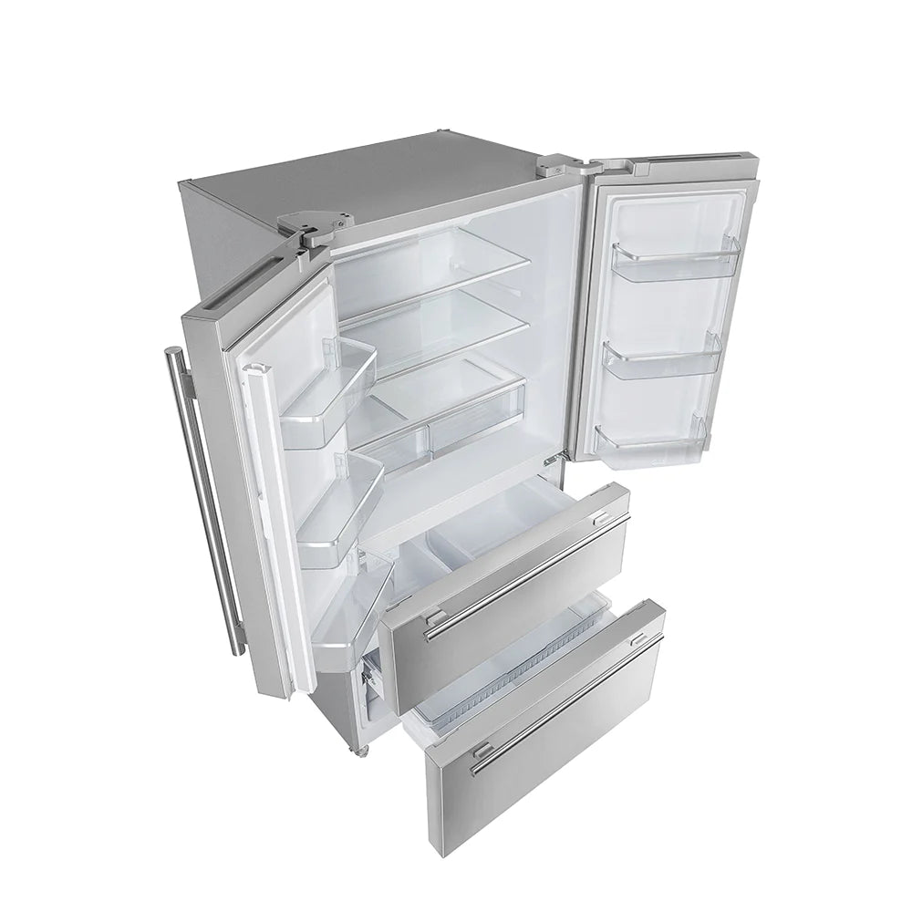 Forno Moena 36 Inch French Door Counter Depth Refrigerator FFRBI1820 40SG - Energy Efficient Stainless Steel Smart Fridge for Modern Kitchens & Open Floor Plans