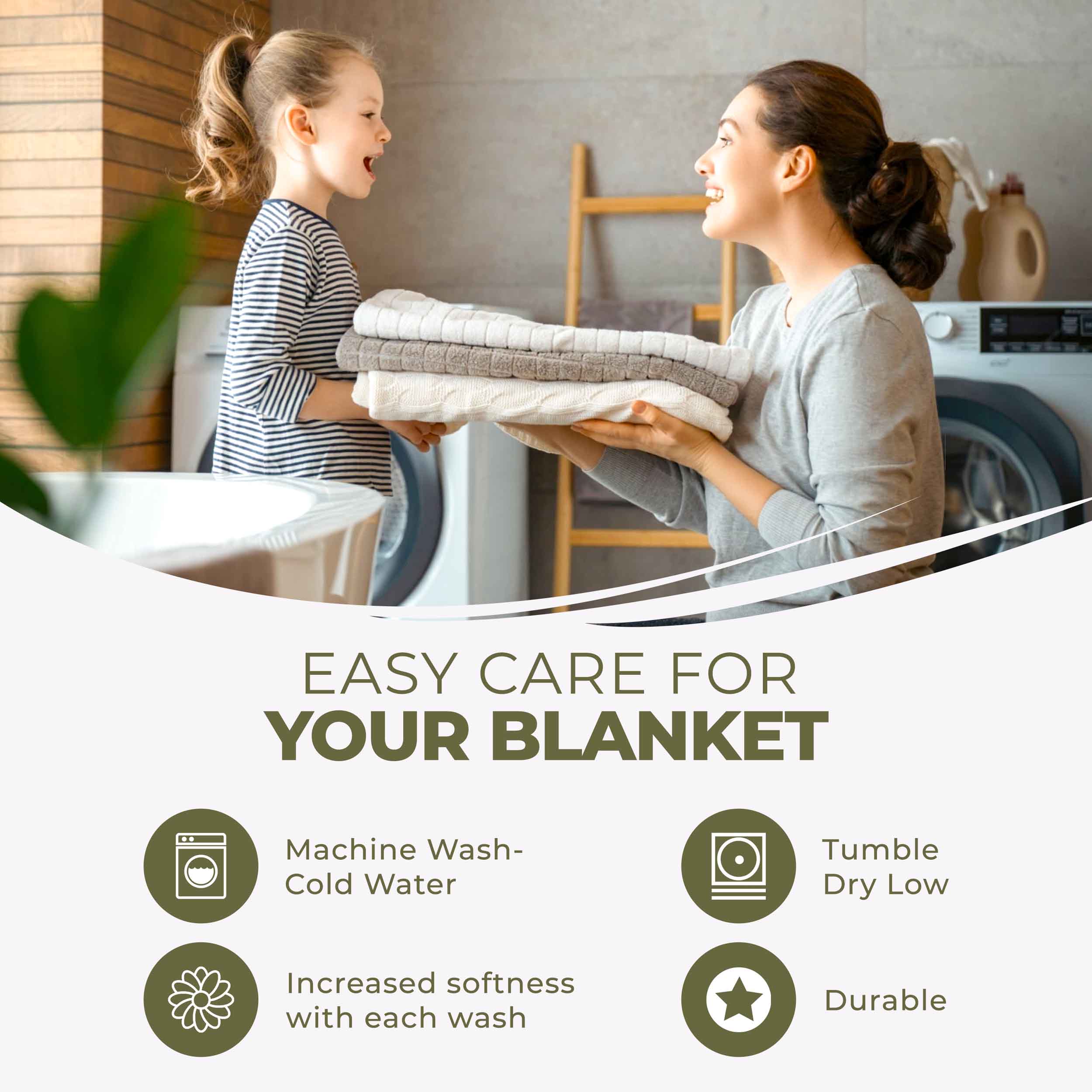 Soft Basketweave All-Season Cotton Bed Blanket & Sofa Throw - Lightweight Breathable Blanket for Bedroom, Living Room, Travel and Outdoor Use