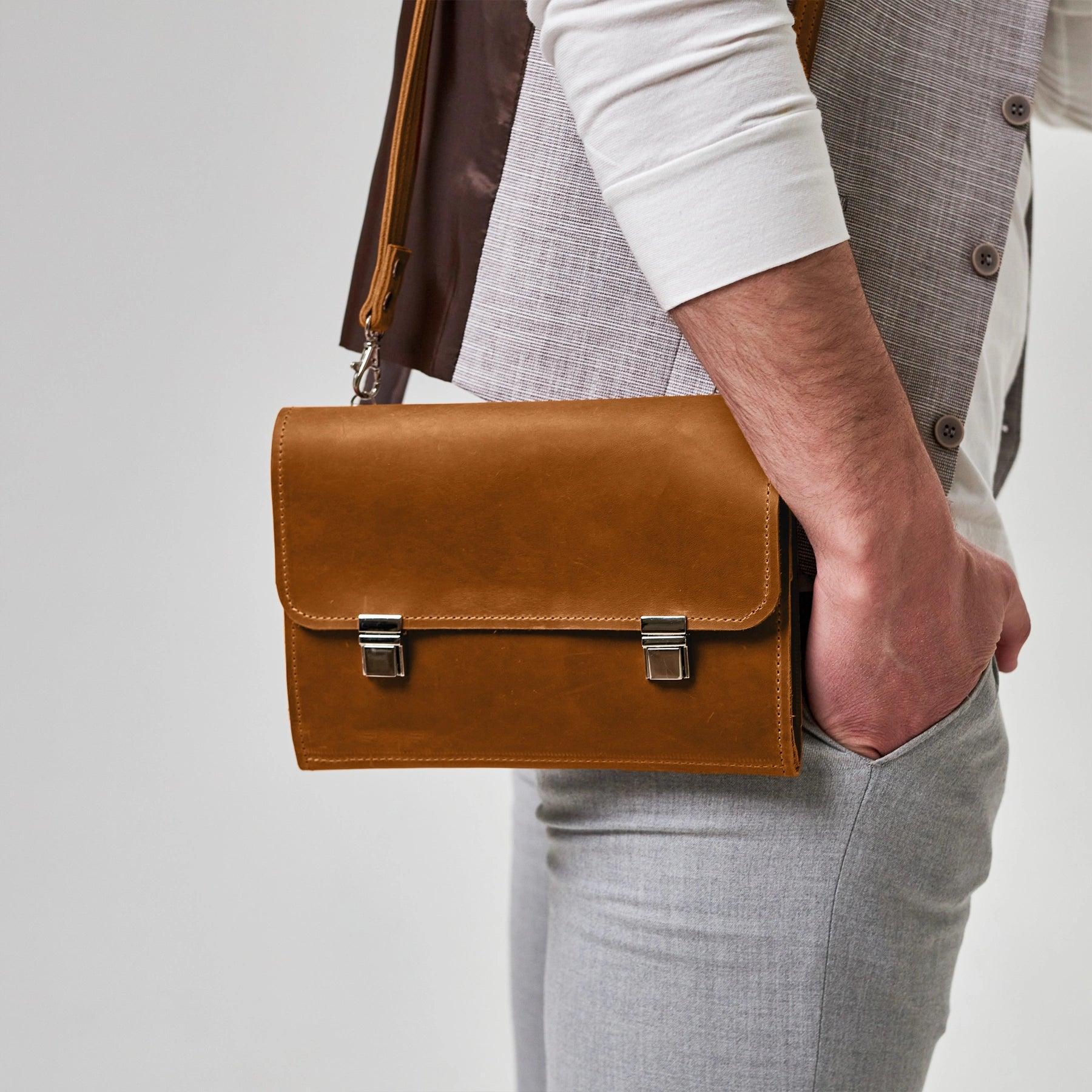 Premium PU Leather Notebook Cover with Adjustable Shoulder Strap - Stylish & Durable Laptop Sleeve for Work, School & Travel