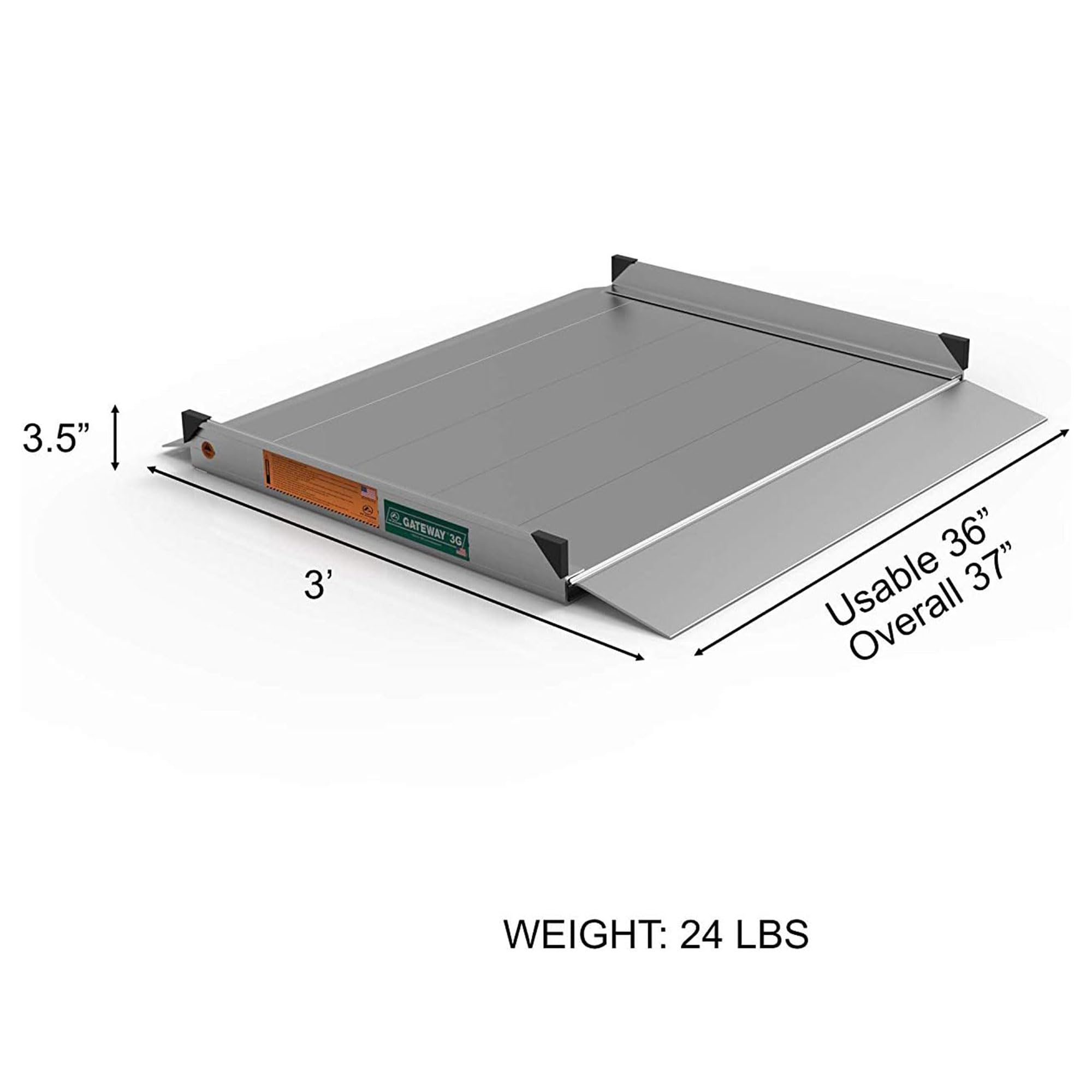 EZ-ACCESS GATEWAY 3G 3ft Aluminum Portable Wheelchair Ramp - Lightweight Mobility Ramp with Textured Non-Slip Surface & Self-Adjusting Transition Plates - Ideal for Home Entry, Vehicles & ADA Accessibility