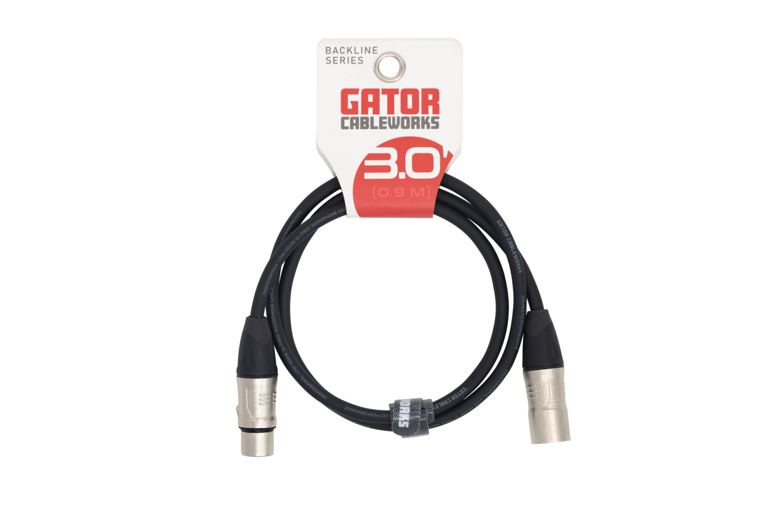 Gator Frameworks 3 Foot XLR Microphone Cable - Professional Audio Cable for Studio Recording, Live Performances & Podcasting