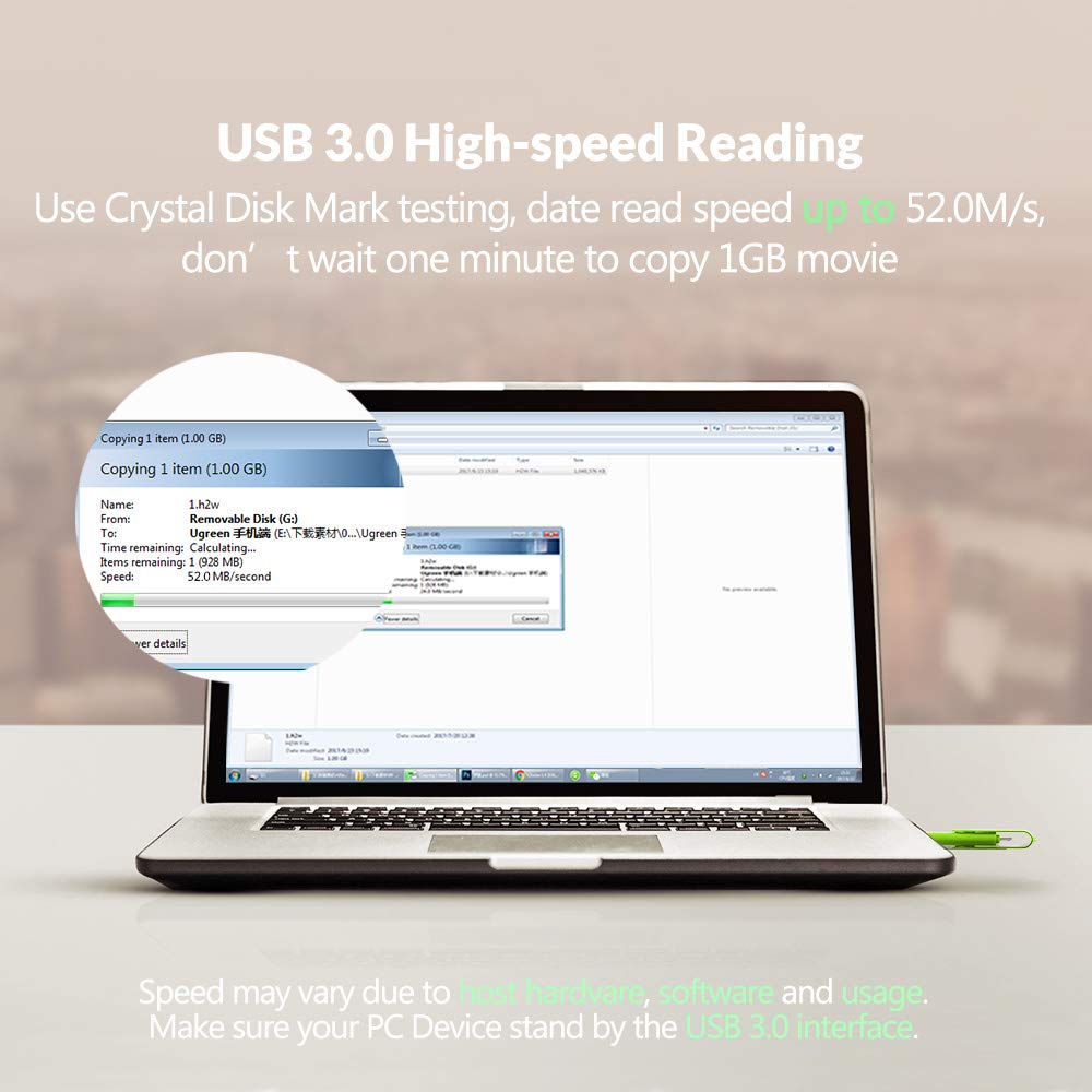 LEIZHAN 32GB USB 3.0 OTG Flash Drive - Dual Port for Android & PC - Green