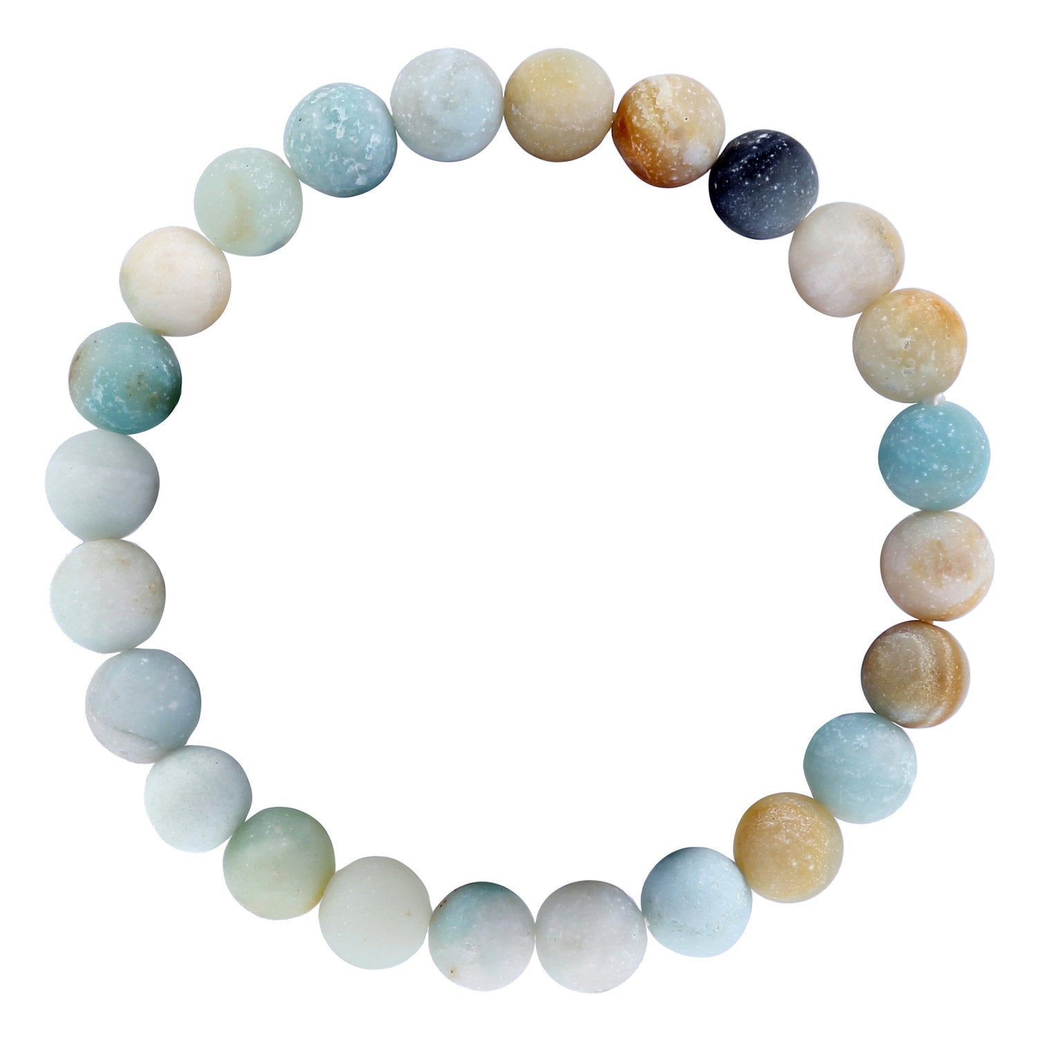 Amazonite Beaded Bracelet - Matte Round Beads 10mm, 8mm, 7.5mm - Adjustable Length for Women - Perfect for Yoga, Meditation & Boho Fashion