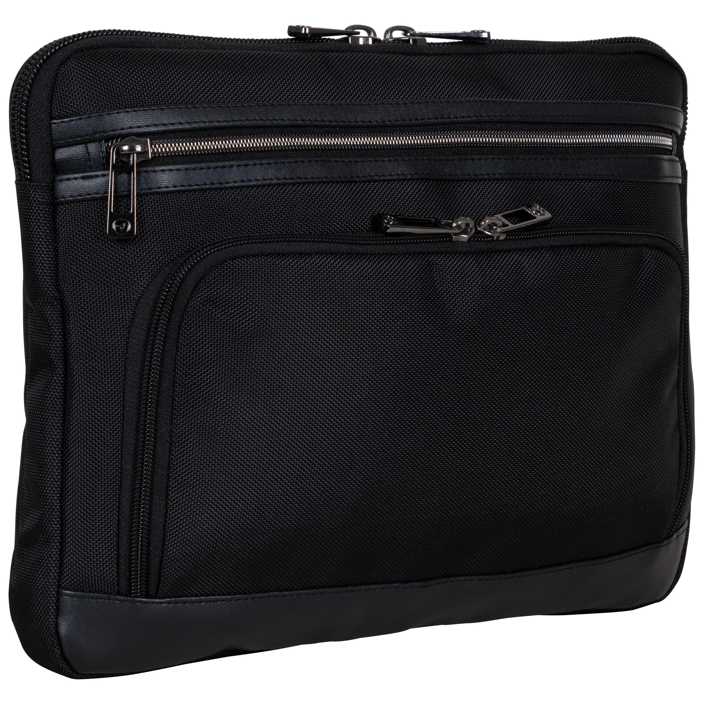 15.6 Inch Laptop Sleeve with Tablet Pocket - Water-Resistant Business Computer Bag for MacBook, Dell, HP - Perfect for Office, Travel & Commuting (Black)