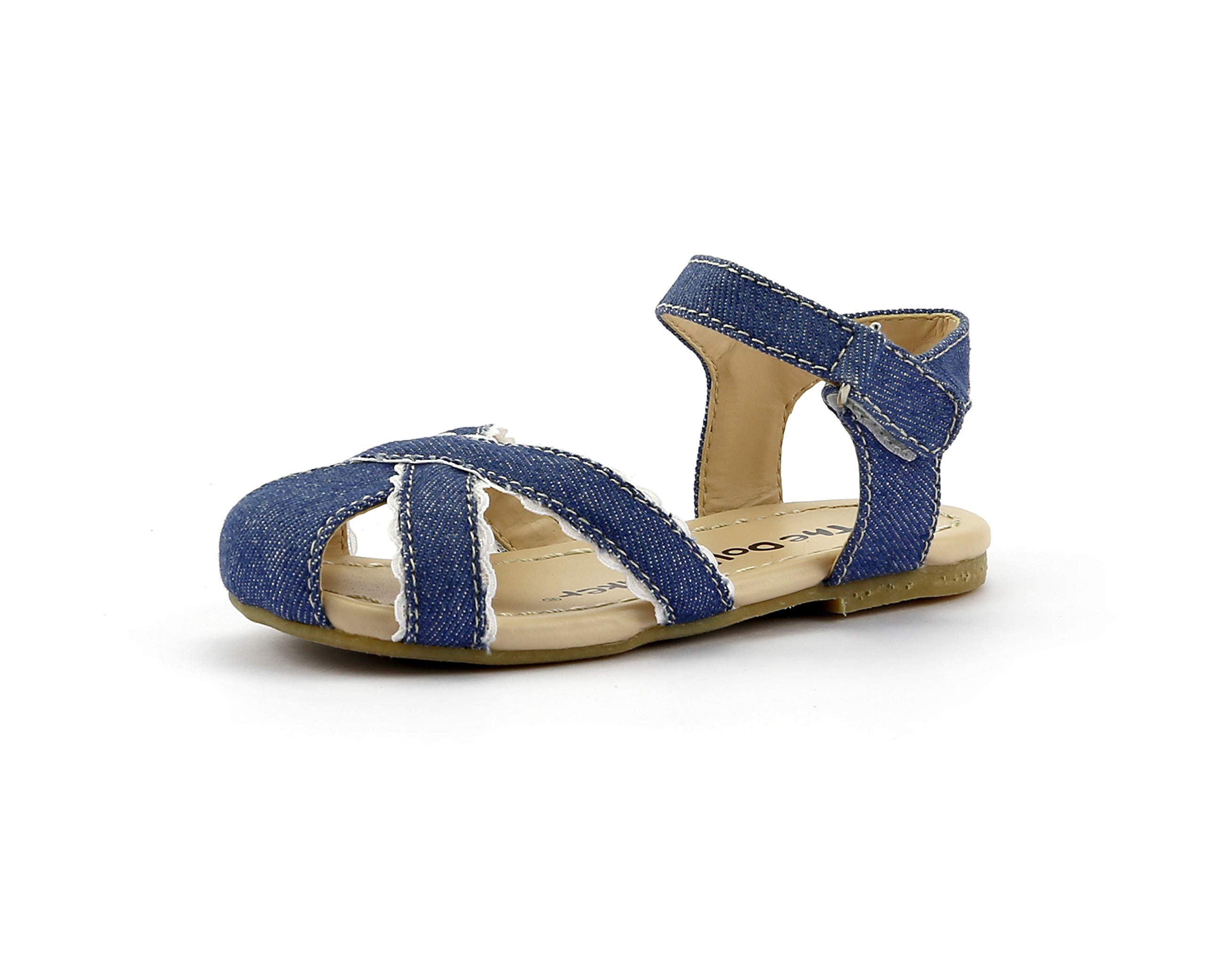 The Doll Maker Girls' Summer Outdoor Strap Sandals - Comfortable Flat Shoes for Toddler & Little Kid - Perfect for Beach, Park & Playdates