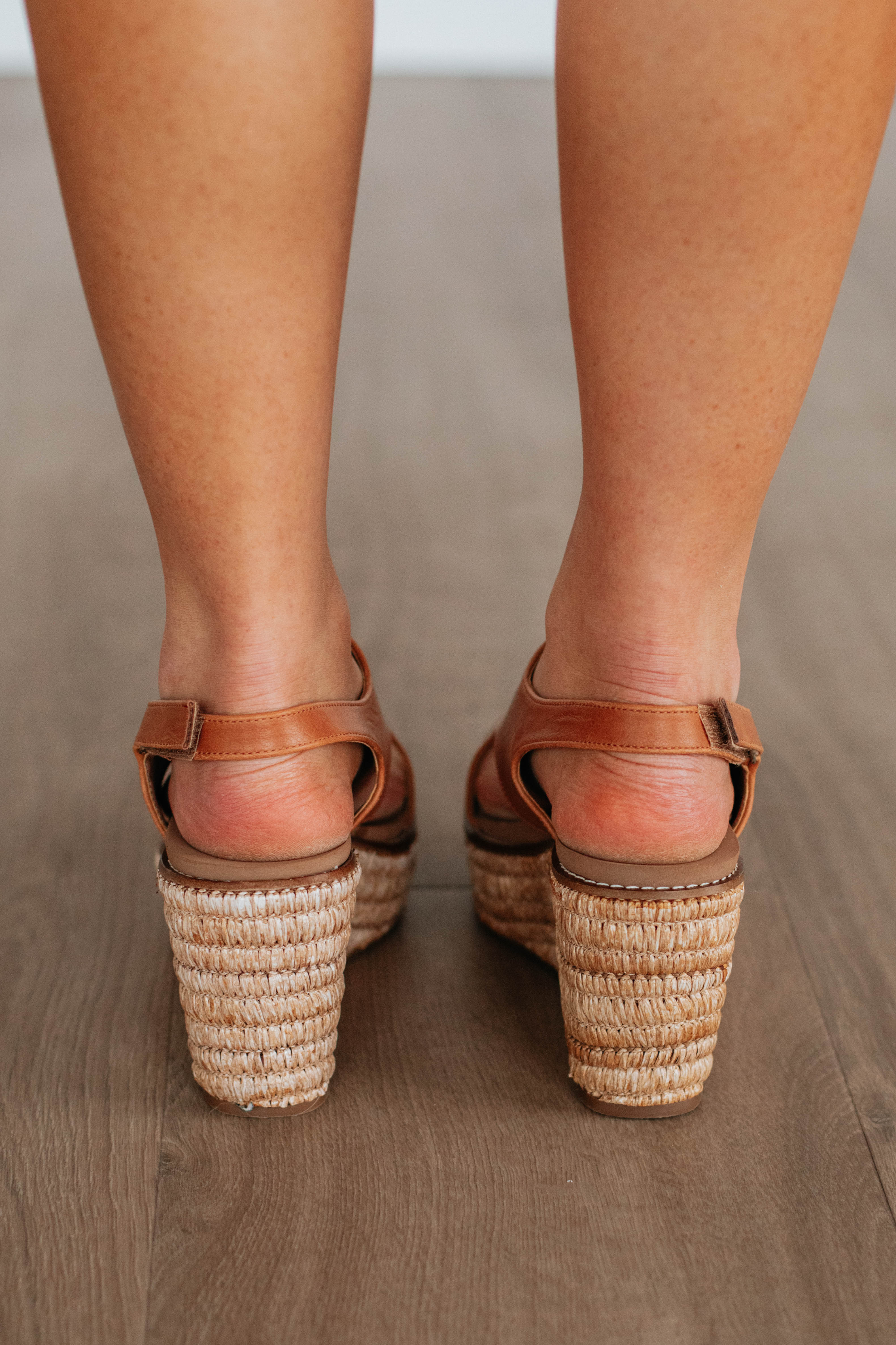 Sweet Direction Wedges in Cognac - Stylish Comfortable Women's Sandals for Summer, Beach, and Casual Outings