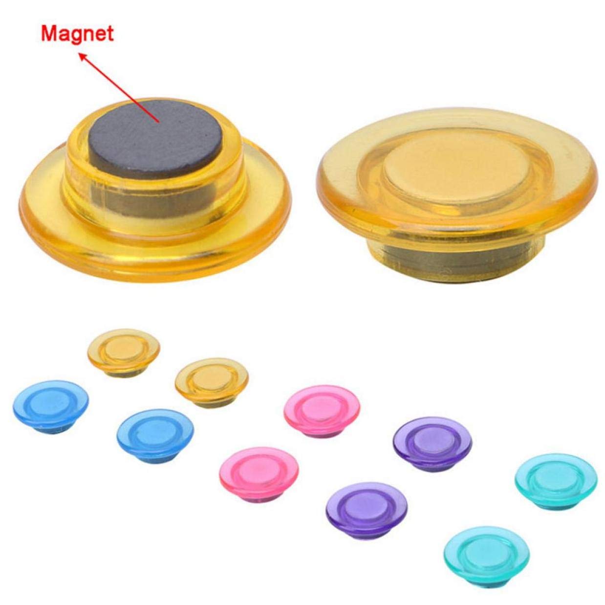 PLESIU Round Whiteboard Magnet - Colorful Mini Fridge Magnets for Home, School & Office - Perfect for Notes, Photos & Reminders on Whiteboards, Fridges & Metal Surfaces