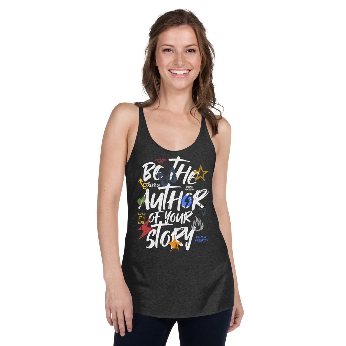 Empowering Sobriety Women's Racerback Tank - Comfortable Workout Top for Yoga, Gym & Recovery Support