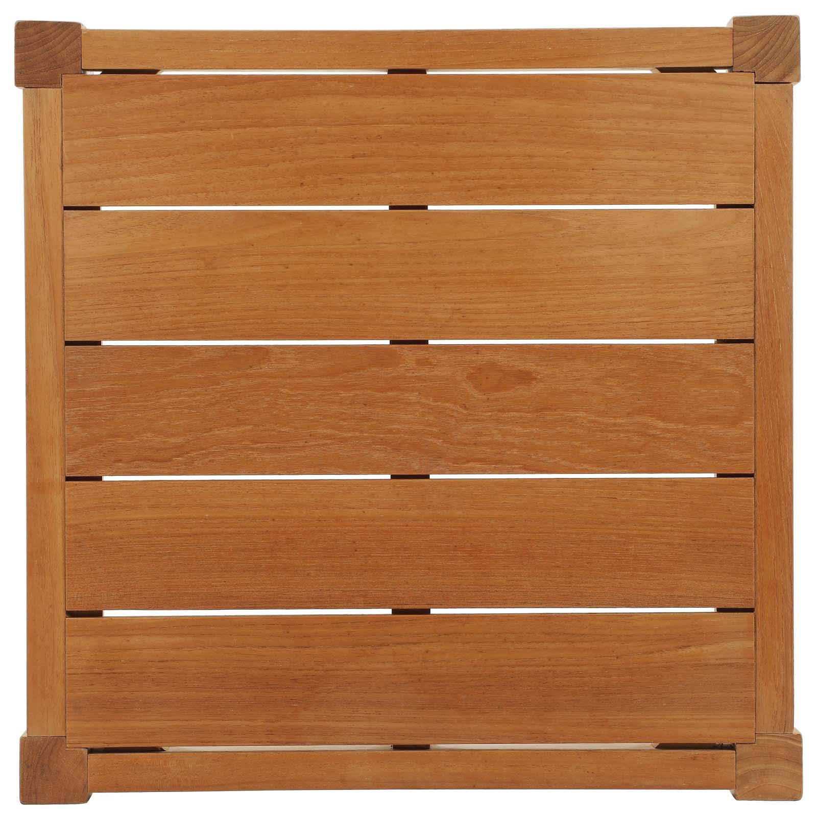 Premium Grade A Teak Outdoor Patio Side Table - Modway EEI-3431-NAT Natural Finish | Perfect for Poolside, Garden, Deck & Patio Furniture