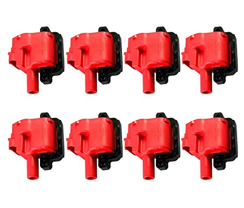 High Performance Ignition Coil Set of 8 - Compatible with GM Square Type Coil 12558948 for 1997-2005 5.7L, 7.4L, 8.1L Engines - Perfect for Chevy Silverado, GMC Sierra & More - Upgrade Your Truck's Ignition System