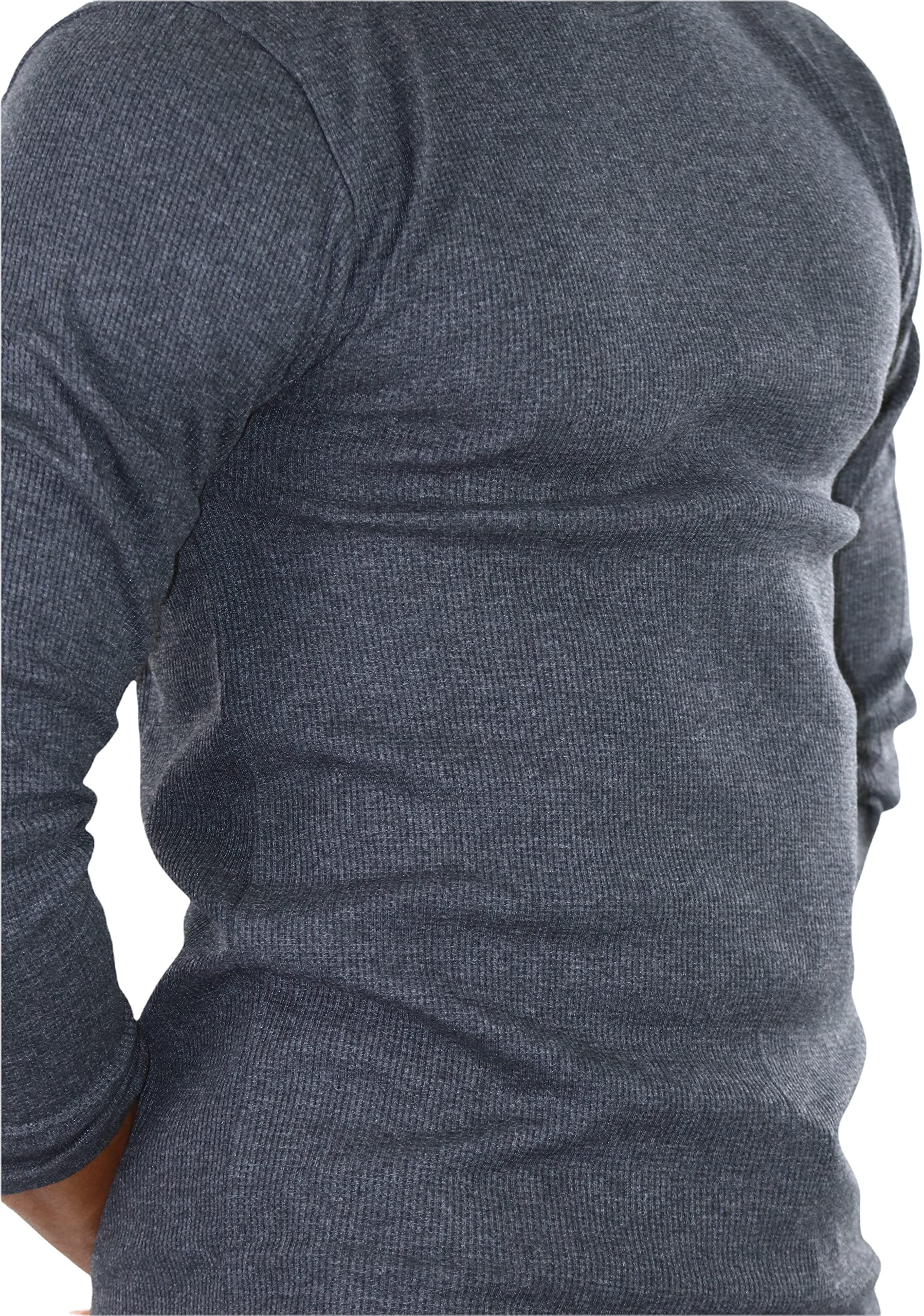 Premium Men's Waffle Thermal Long Sleeve Crewneck Shirt - Heavy & Medium Weight Winter Base Layer for Outdoor Activities, Hiking & Cold Weather Wear