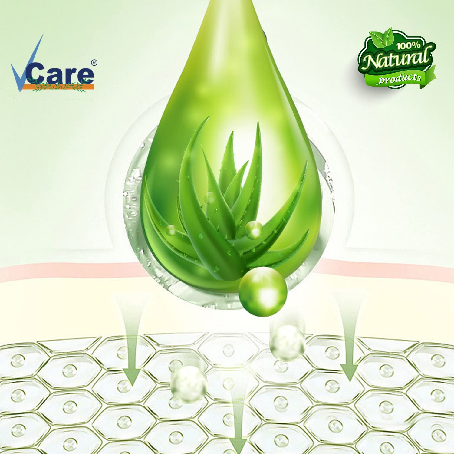VCare Pure Aloe Vera Gel for Face & Body - Natural Moisturizer for Skin, Acne Scars, Wrinkles & Dark Circles | Hair Care Treatment | 120ml (Pack of 2) | Soothes Sunburn & Hydrates Dry Skin