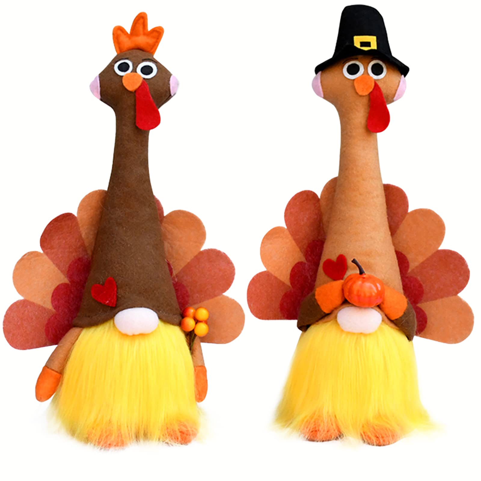 SUFUBAI Thanksgiving Stuffed Turkey Decoration - Soft Plush Turkey-Shaped Standing Doll Toy Gift for Table Centerpiece, Home Decor & Holiday Party Favors (Faceless Turkey Doll) - Perfect for Thanksgiving Dinner Decor, Autumn Harvest Displays & Seasonal Gift Giving