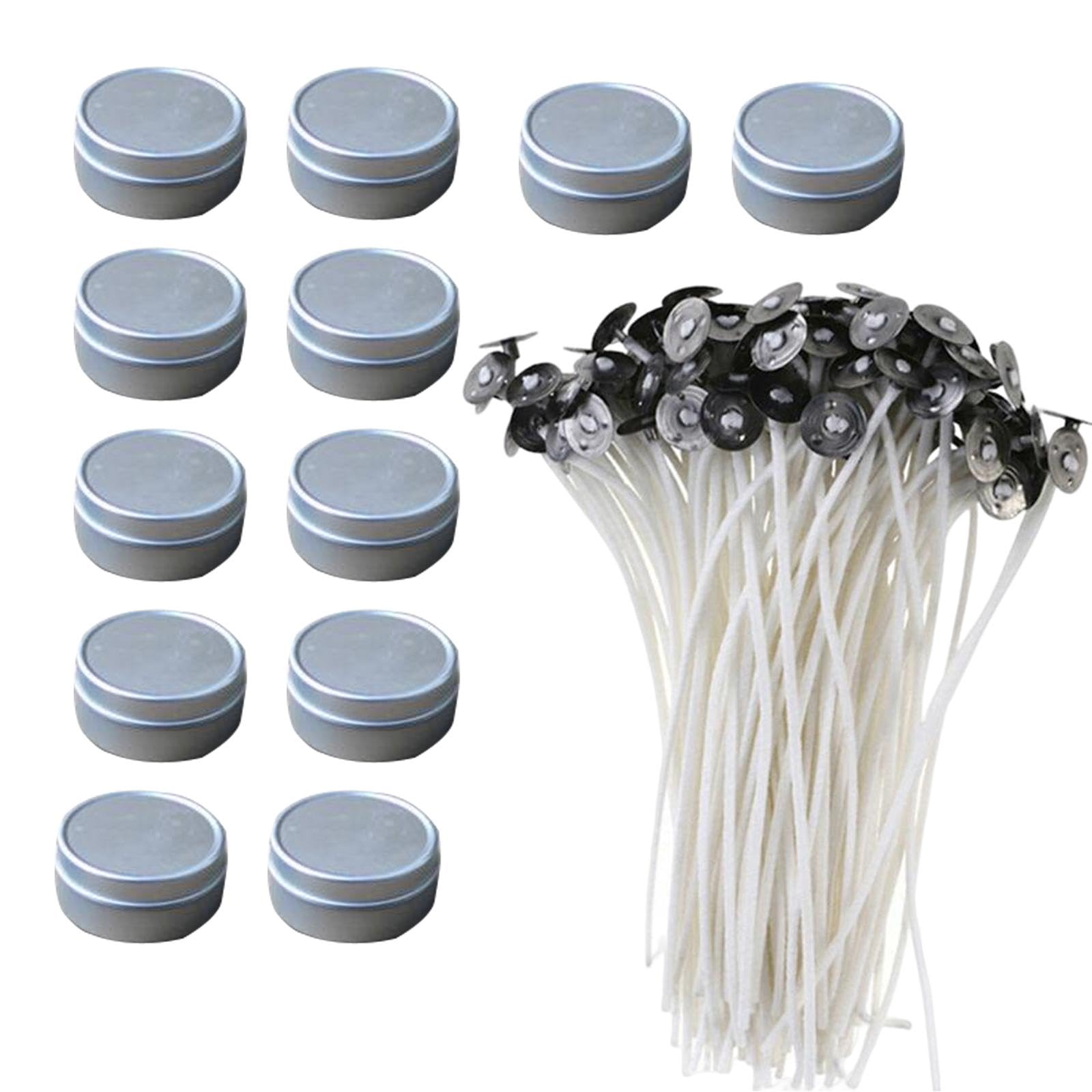 100-Pack Enakshi Pre-Waxed Candle Wicks for DIY Candle Making - Cotton Core with Metal Sustainers - Perfect for Home Crafts, Soap Making & Gift Projects - Ideal for Birthday, Wedding, Holiday Decorations