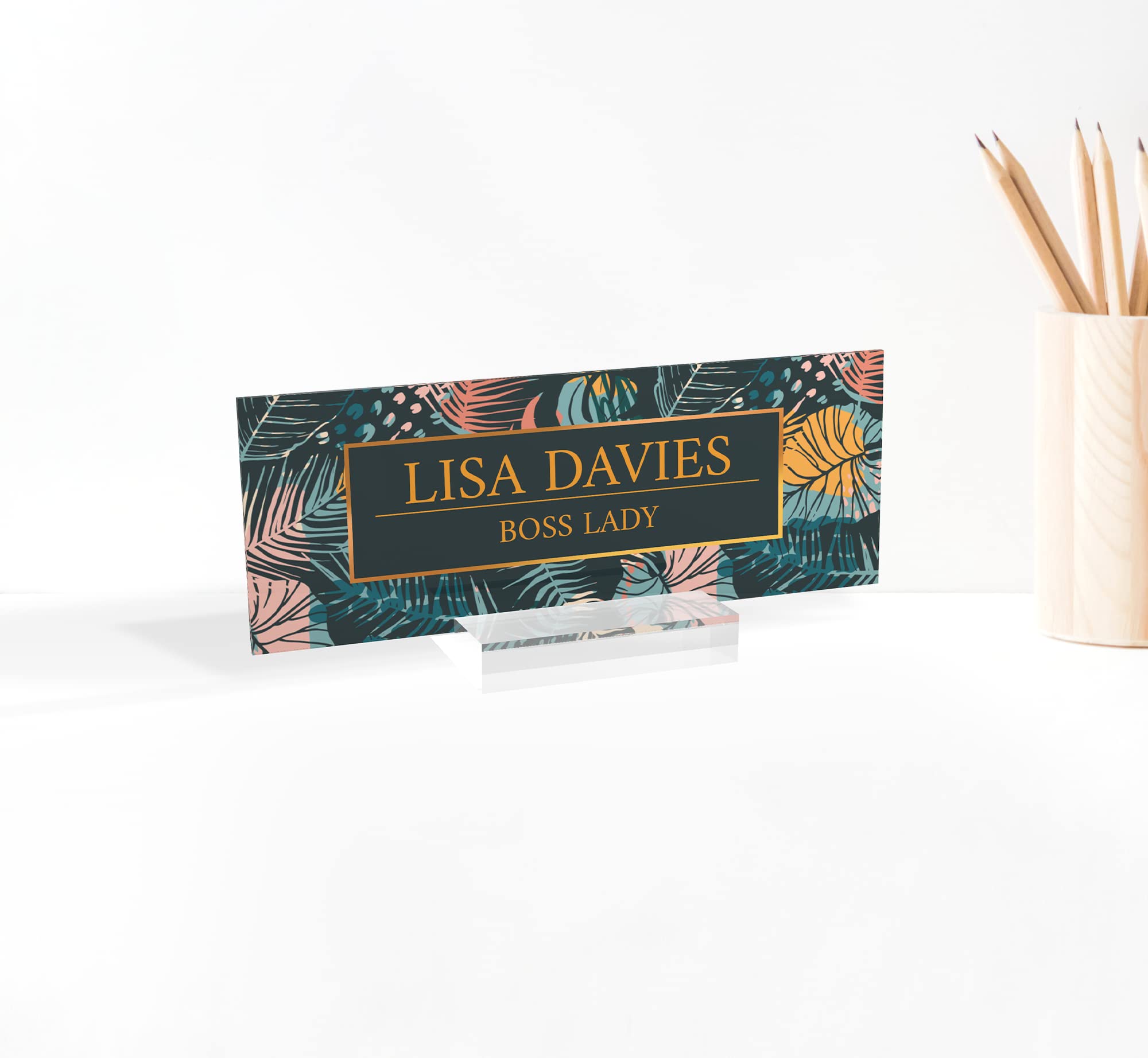 Personalized Name Plate for Desk - Custom Executive Office Decor, Unique Gifts for Dad & Teacher, Professional Desk Sign for New Job - Perfect for Office, Home Study & Corporate Gifting (Design-17)