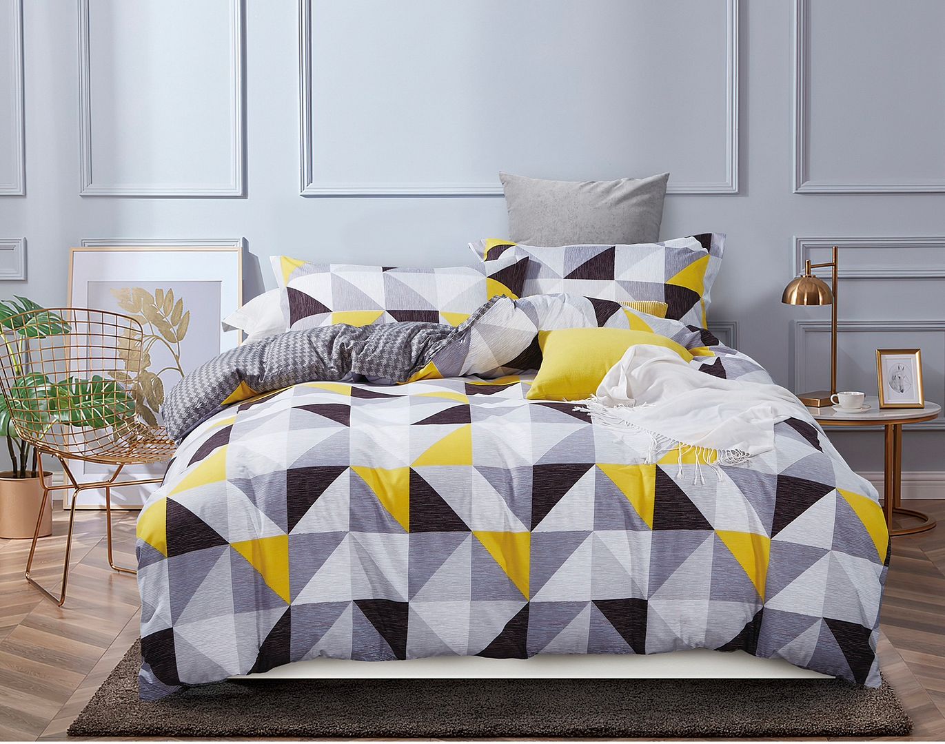 Geometric Queen Size Duvet Cover Set - Modern Bedding for Comfortable Sleep - Perfect for Master Bedrooms, Guest Rooms & Cozy Home Decor