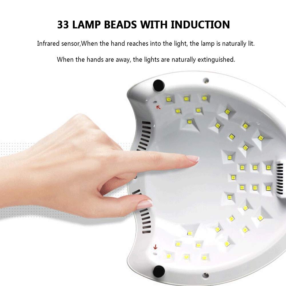 48W Rechargeable UV LED Nail Lamp - Cordless Gel Polish Curing Light with 33 LED Bulbs & 30/60/90s Timer Settings | Perfect for Home Manicures, Salon Nail Art & Professional Gel Polish Applications
