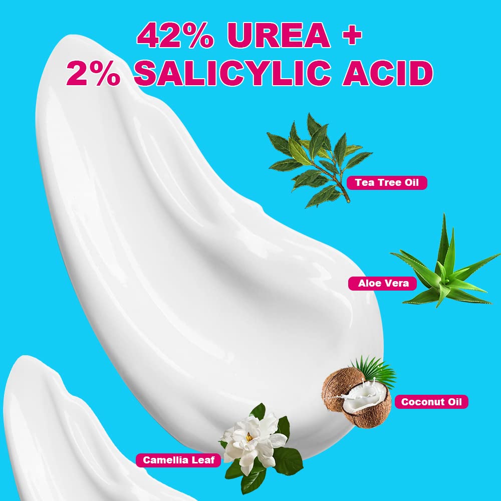 ENVISHA 42% Urea Foot Cream with 2% Salicylic Acid - Intense Moisturizing Treatment for Dry, Cracked Feet, Hands, Heels & Calluses - 4 oz - Perfect for Pedicures, Foot Care & Dry Skin Relief