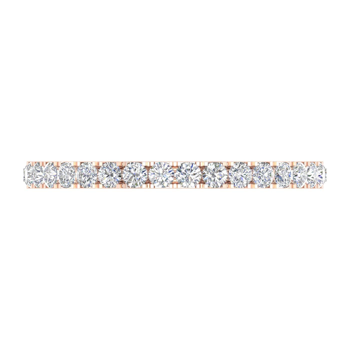 1/2 Carat Diamond 3/4 Eternity Wedding Band Ring in 14K Gold - IGI Certified - Perfect for Anniversaries, Engagements & Bridal Jewelry
