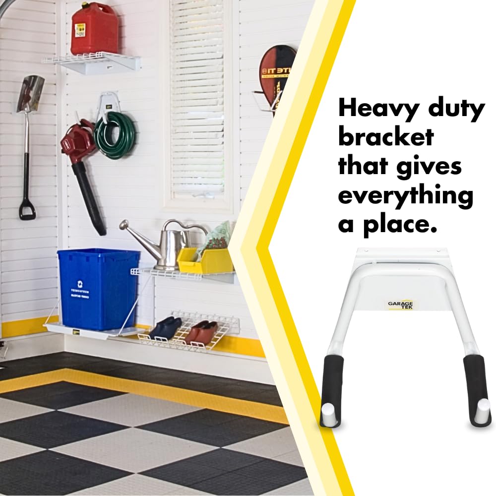 GarageTek Hang It All Wall Mount Organizer - Heavy Duty Garage Storage Bracket for Ladders, Wheelbarrows & Strollers | Compatible with SlatWall & GarageTek Storage Systems | Perfect for Garage, Shed & Workshop Organization