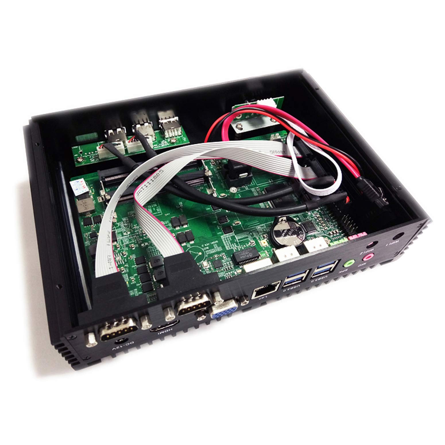 KINGDEL Fanless Industrial Mini PC - Intel Core i7 8th Gen, 32GB RAM, 256GB NVMe SSD, 4x USB 3.0, HDMI/VGA, Dual COM RS232 Ports - Rugged Metal Case for Factory Automation, Digital Signage & Embedded Systems
