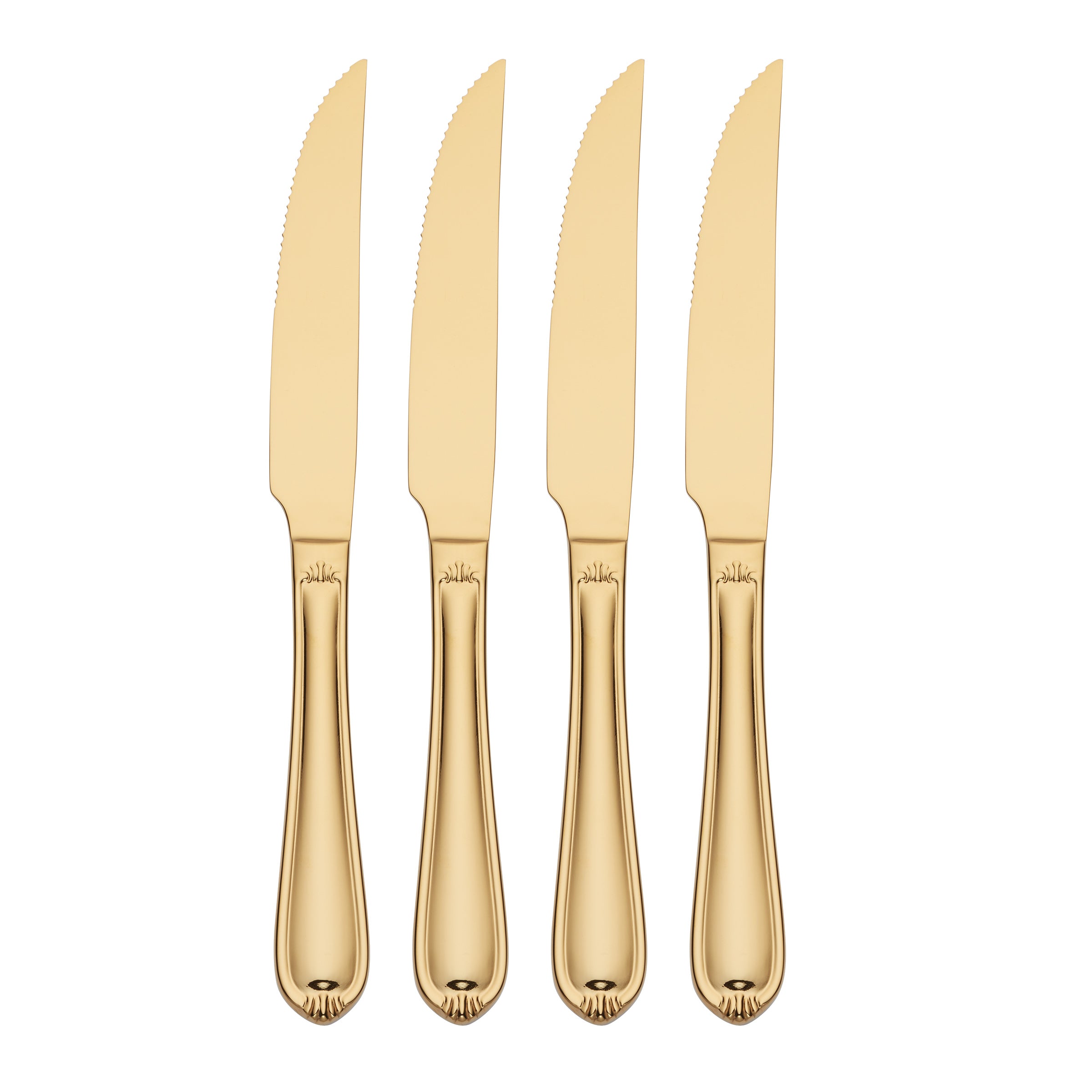 Premium Ivy Way Gold Steak Knife Set - 4-Piece Stainless Steel Steak Knives for Fine Dining & Entertaining - Perfect for Steakhouse-Style Meals, Dinner Parties & Gourmet Cooking