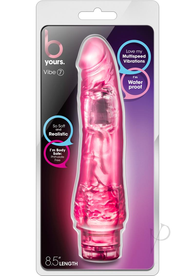 B Yours Vibe 7 Vibrating Dildo 8.5 Inch Realistic Pink Silicone Adult Toy - Perfect for Couples Play & Solo Pleasure
