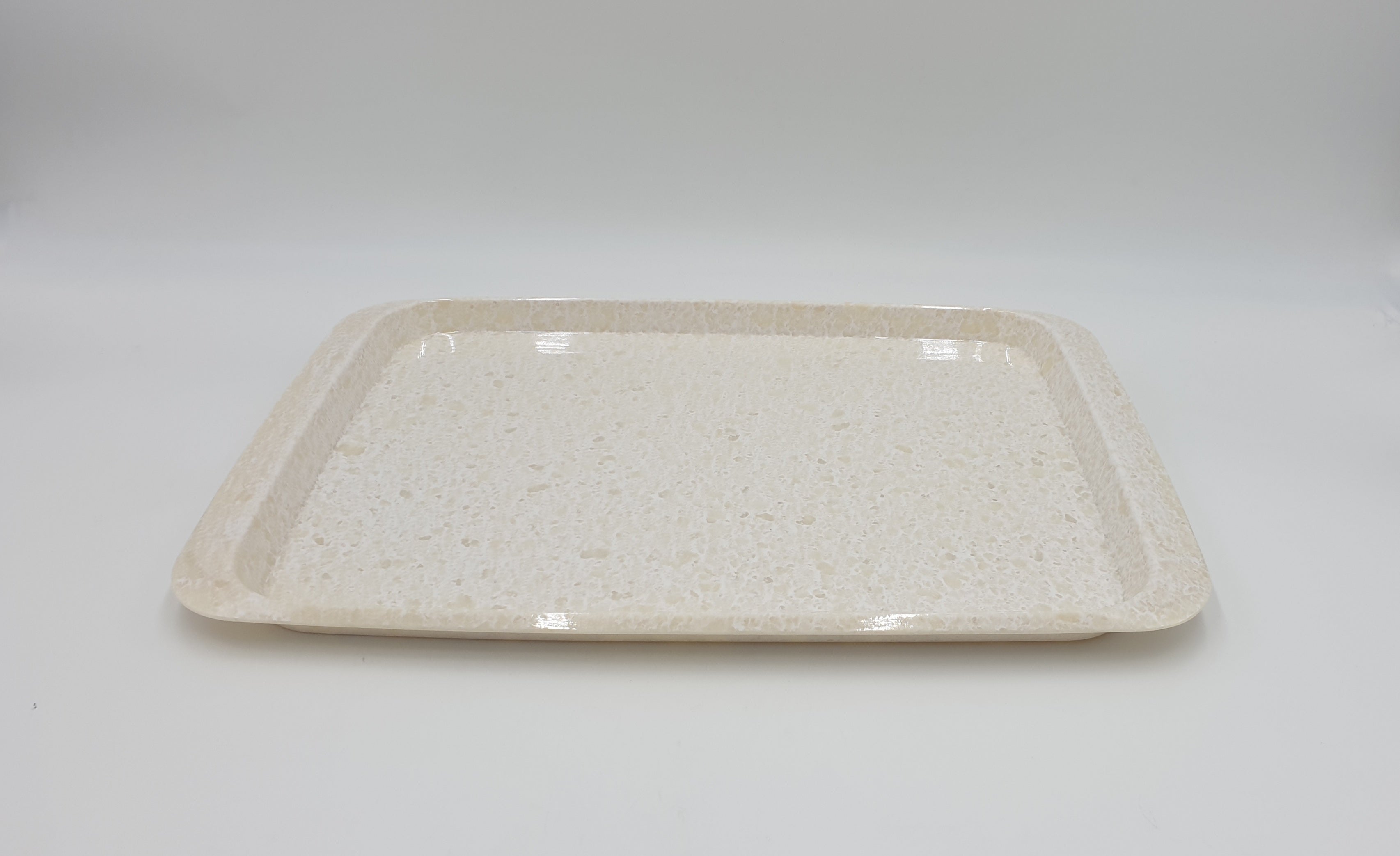 17.7x12.5 Inch White Rectangular Melamine Serving Tray - Durable Plastic Food Tray for Parties, Picnics, and Home Dining