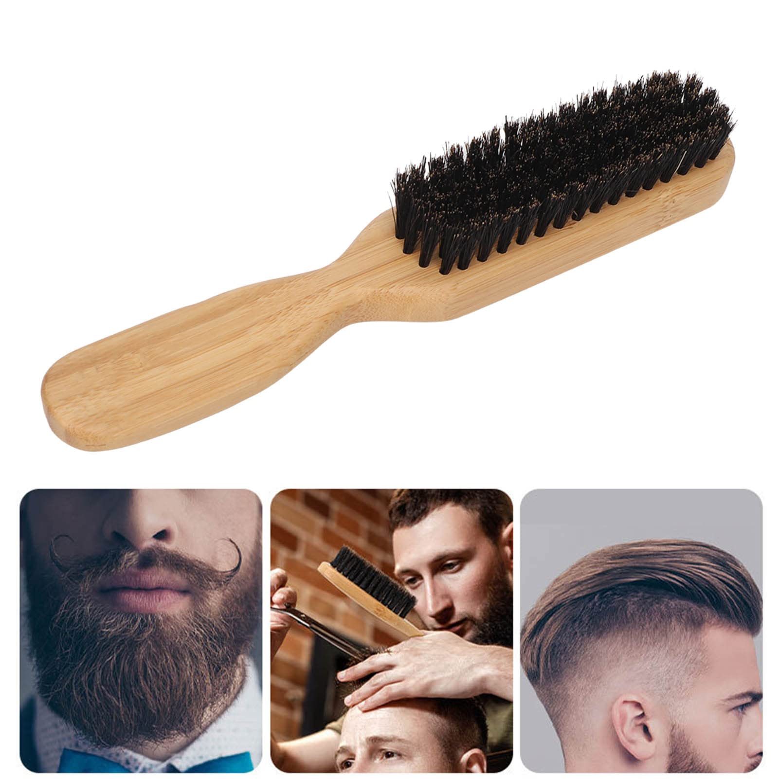 Premium Wooden Handle Beard Brush for Men - Soft Bristles Shaving & Styling Tool - Perfect for Home Hair Salon, Beard Grooming & Broken Hair Removal - Ideal for Daily Grooming Routine & Professional Barbershop Use