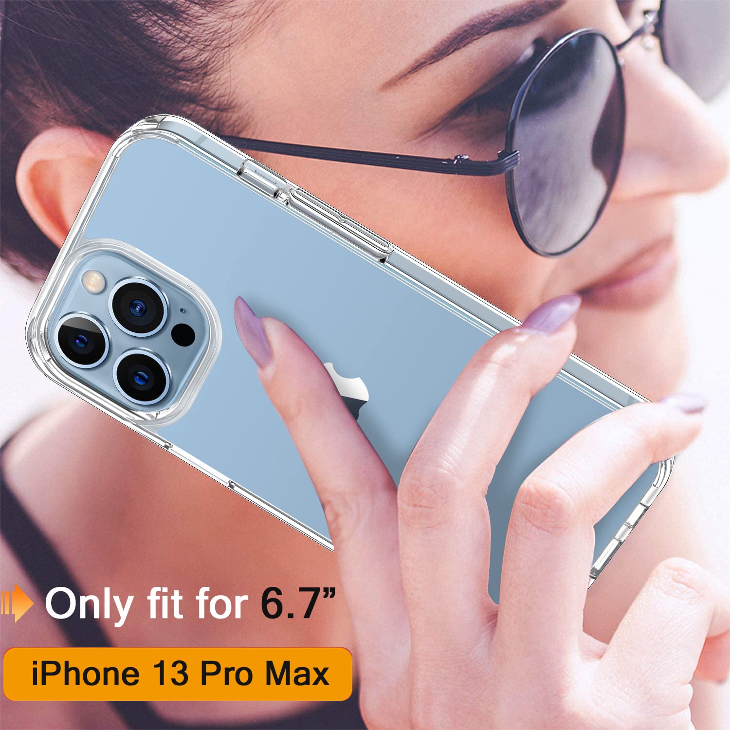 GiiKa iPhone 13 Pro Max Case with Screen Protector - 6.7 Inch Clear Shockproof Protective Hard Cover with TPU Bumper | Slim Fit, Drop Protection | Perfect for Everyday Use, Travel & Outdoor Activities