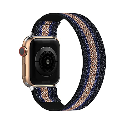 BMBEAR Stretchy Solo Loop Bands for Apple Watch 40mm 38mm 44mm 42mm 41mm 45mm 49mm & Ultra - Braided Elastic Nylon Wristbands for Women & Men - Compatible with iWatch Series 8/7/6/5/4/3/2/1/SE - Perfect for Workouts, Running & Everyday Wear