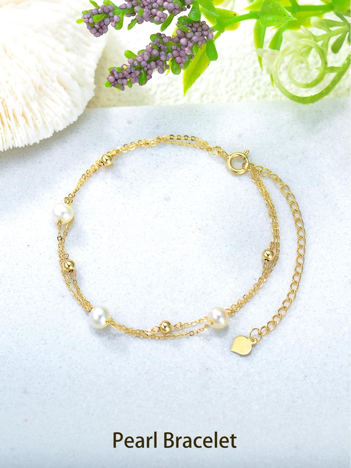 14K Solid Gold Bead Bracelet for Women - Adjustable Real Yellow Gold Link Bracelet | Elegant Jewelry Gift for Her | Perfect for Daily Wear, Special Occasions & Anniversary Gifts