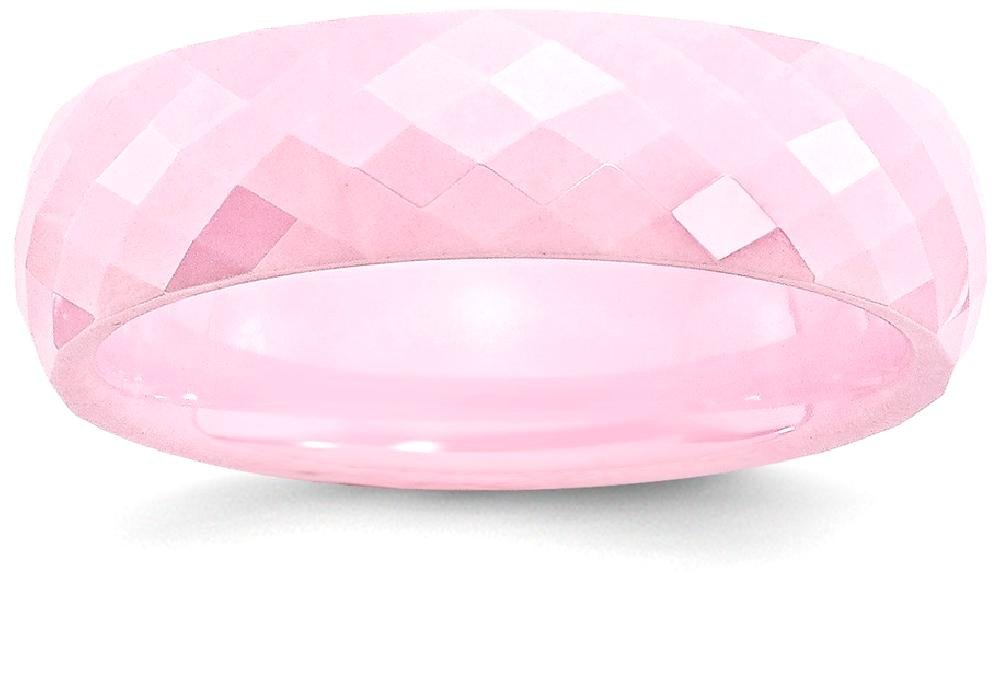 IceCarats 6mm Ceramic Pink Plain Classic Wedding Band Ring for Women - Elegant & Durable for Engagement, Anniversary, and Everyday Wear