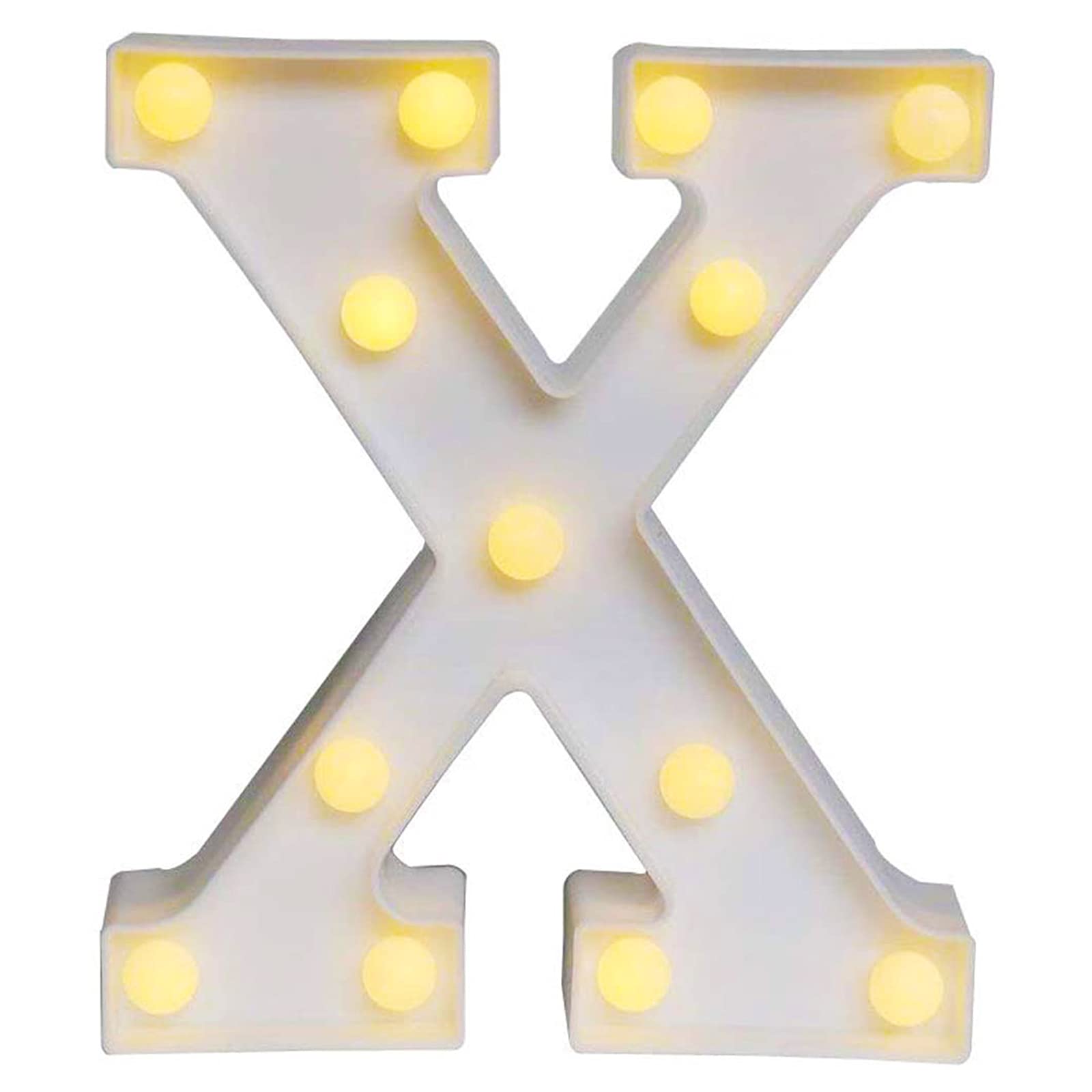 Sunnyglade White LED Marquee Letter Lights - Alphabet & Number Signs for Party, Wedding, Home Bar Decor - Wall Decorative Lighting (X) - Perfect for Birthday Celebrations, Anniversary Decorations and Cafe Lighting