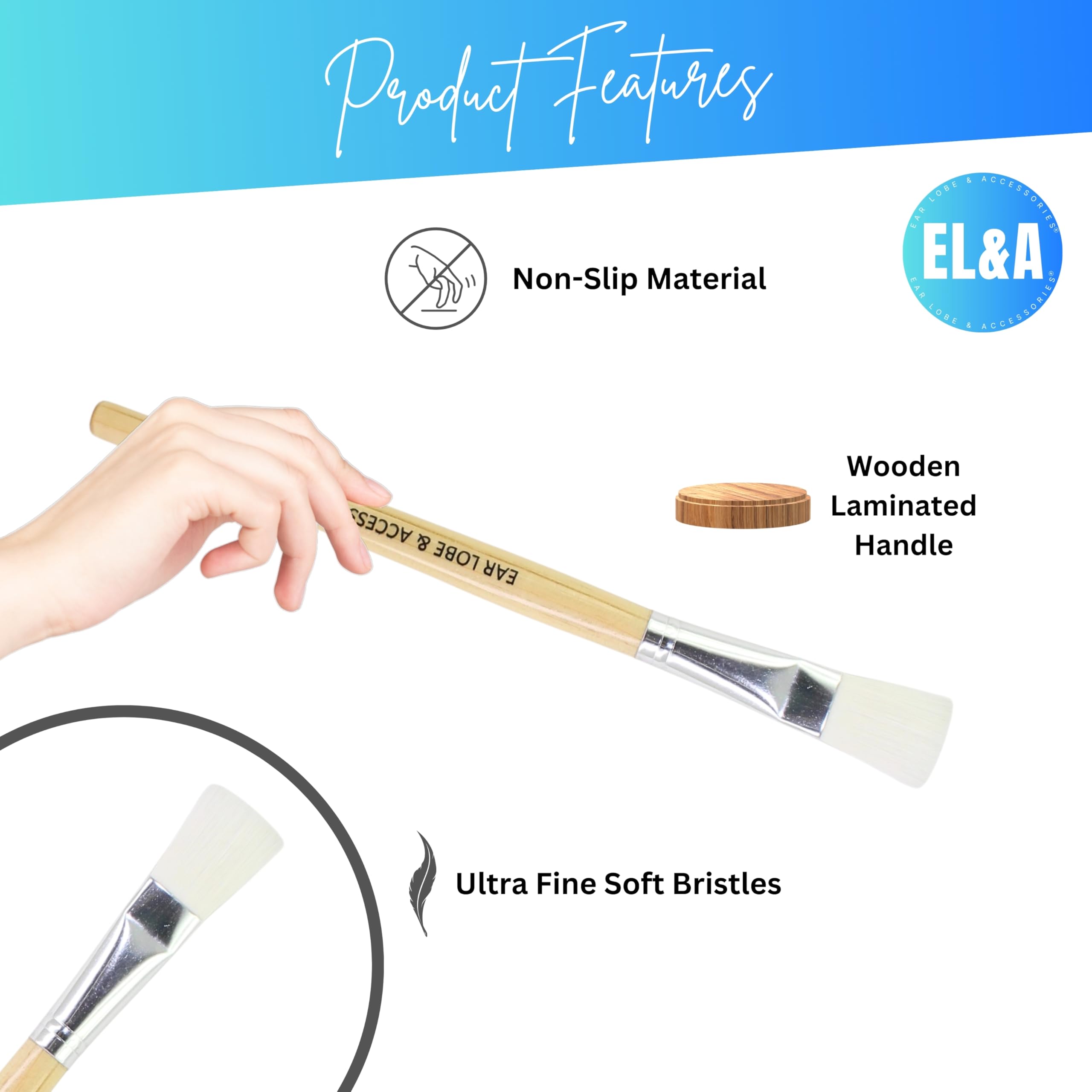 Professional Wooden & Plastic Handle Brush Set for Hair Dye, Beard Coloring & Facial Masks - Durable Salon-Grade Makeup & Beauty Tools for Home & Professional Use