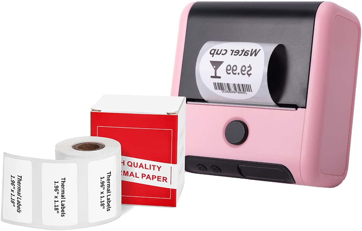 M200 Bluetooth Label Maker - Mini Portable Label Printer Compatible with iOS & Android, Includes 50x30mm Thermal Labels (1 Roll) - Perfect for Home Organization, Office Filing & Small Business Inventory Management
