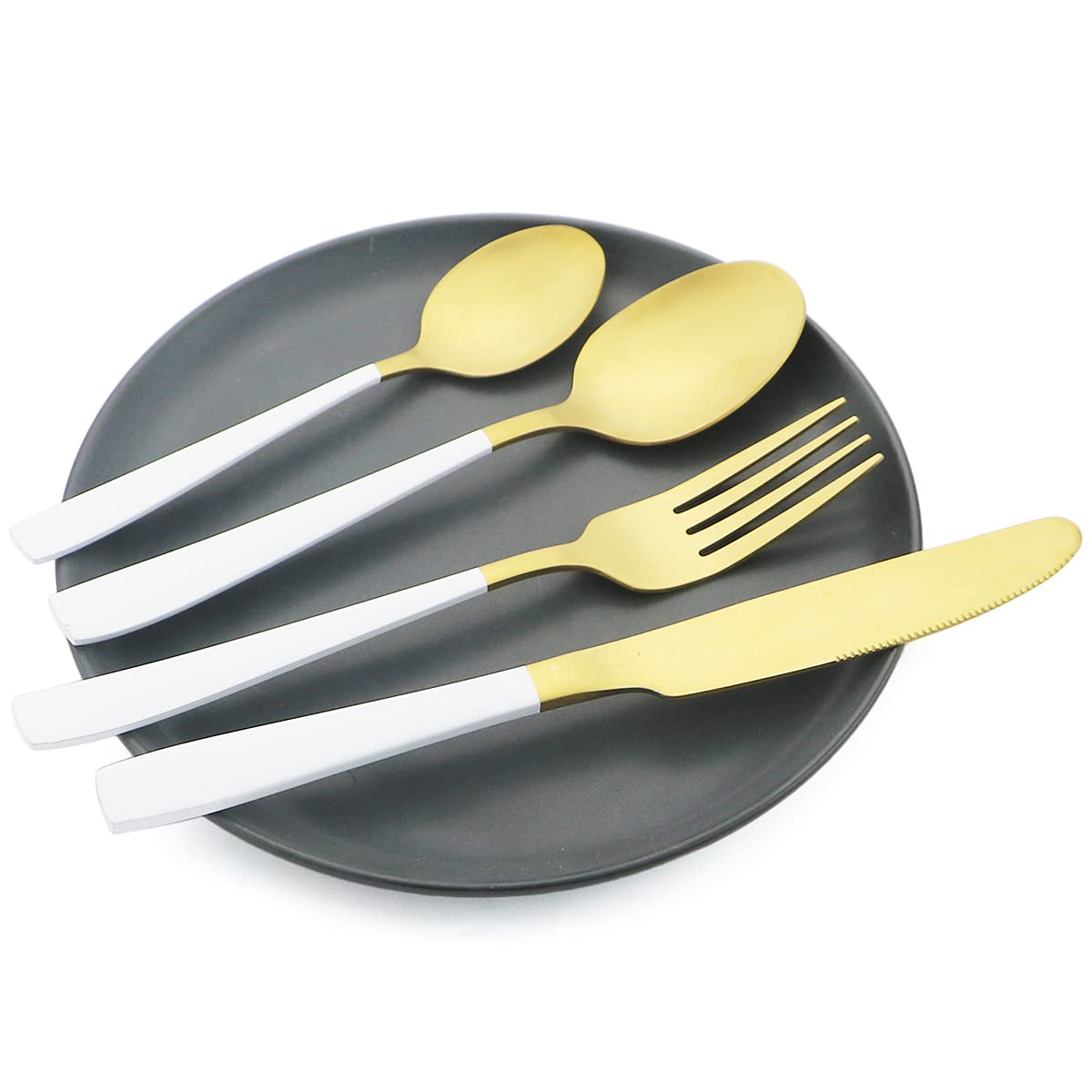 Matte Red 24-Piece Stainless Steel Flatware Set - Satin Finish Silverware for 6, Dishwasher Safe Cutlery Set with Forks, Spoons & Knives - Perfect for Dinner Parties, Restaurants & Everyday Kitchen Use