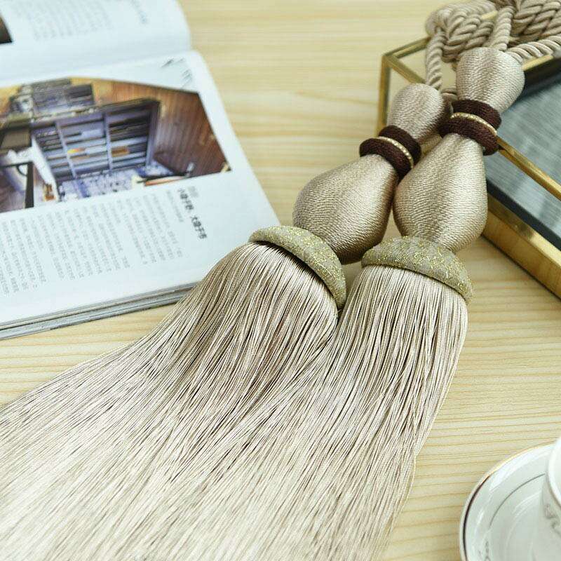 Kara Pinball Brush Curtain Tieback - Vintage Style Decorative Window Curtain Holder for Living Room, Bedroom & Dorm - Perfect for Boho, Farmhouse & Retro Home Decor