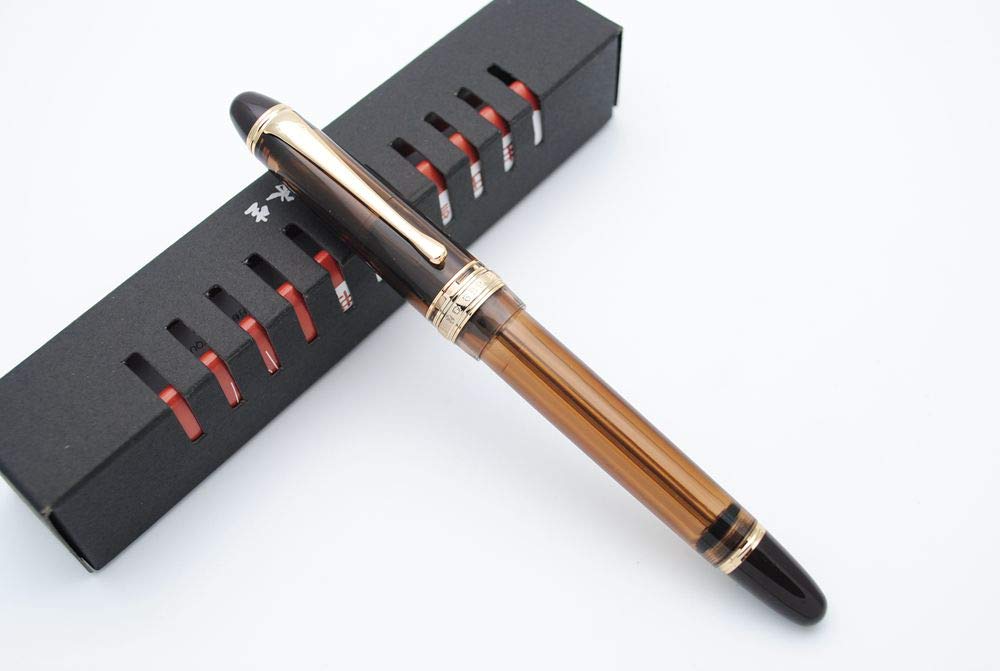 Original Vacuum Filling Fountain Pen - 0.7mm Medium Nib (Brown) for Office & Calligraphy