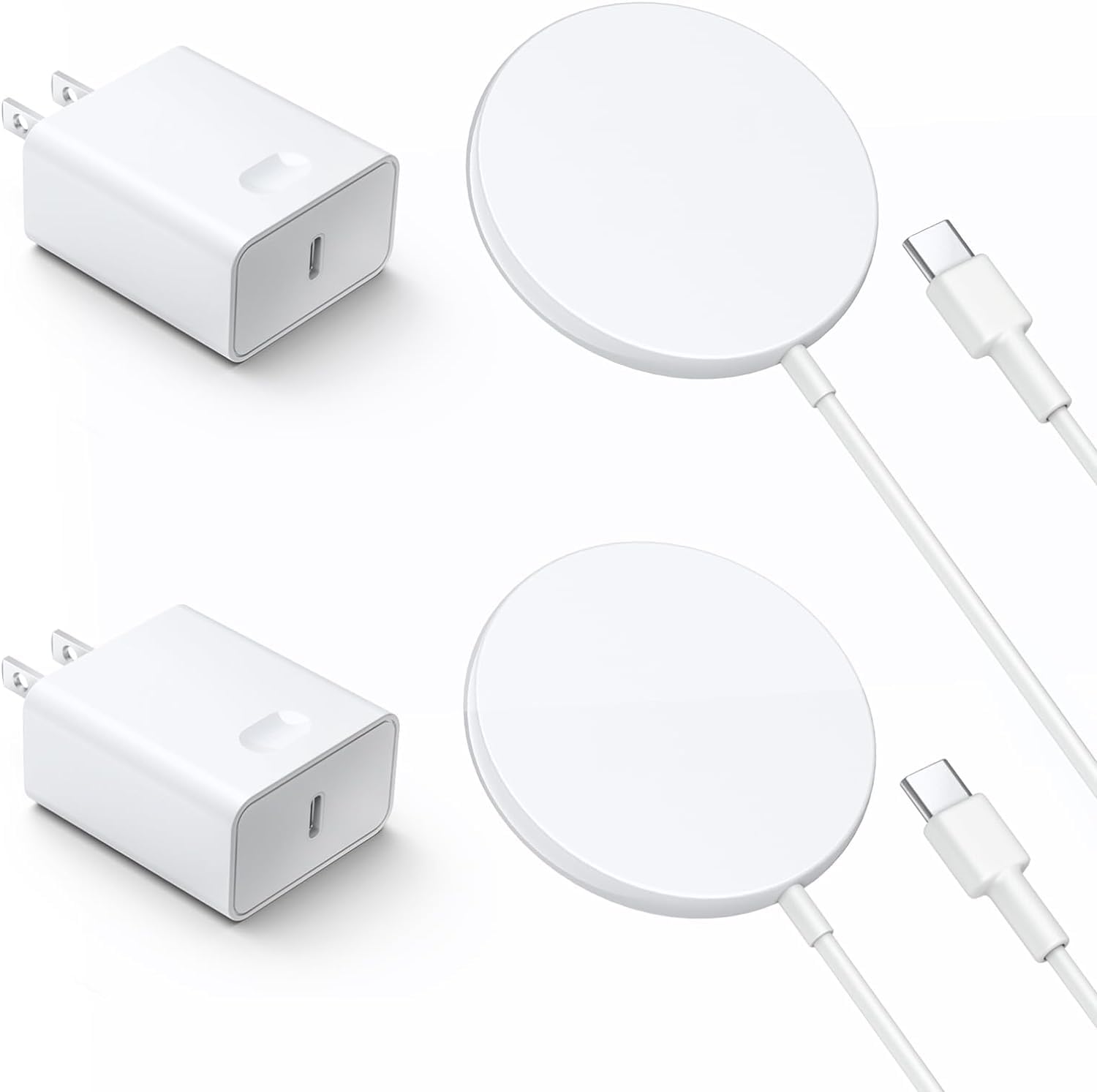 20W Magnetic Wireless Charger 2 Pack - Fast PD USB-C Charging for iPhone 16/15 Series & AirPods 3 | Magsafe Compatible Wireless Charger for iPhone 16 Pro Max/15 Pro Max | Perfect for Home, Office & Travel Use