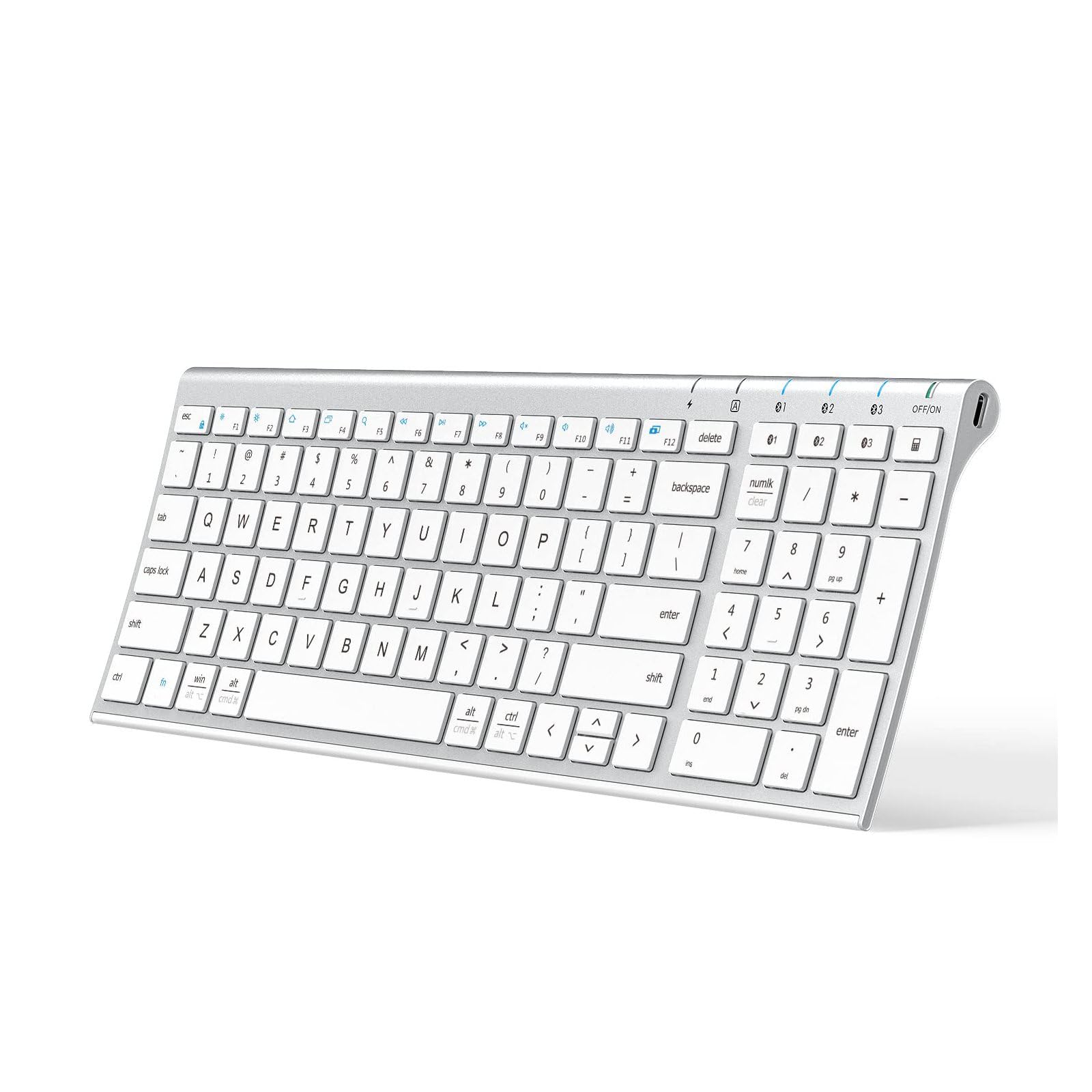 iClever BK10 Bluetooth Keyboard - Wireless, Rechargeable, Multi-Device for Mac/Windows/iOS/Android - Home & Office Use