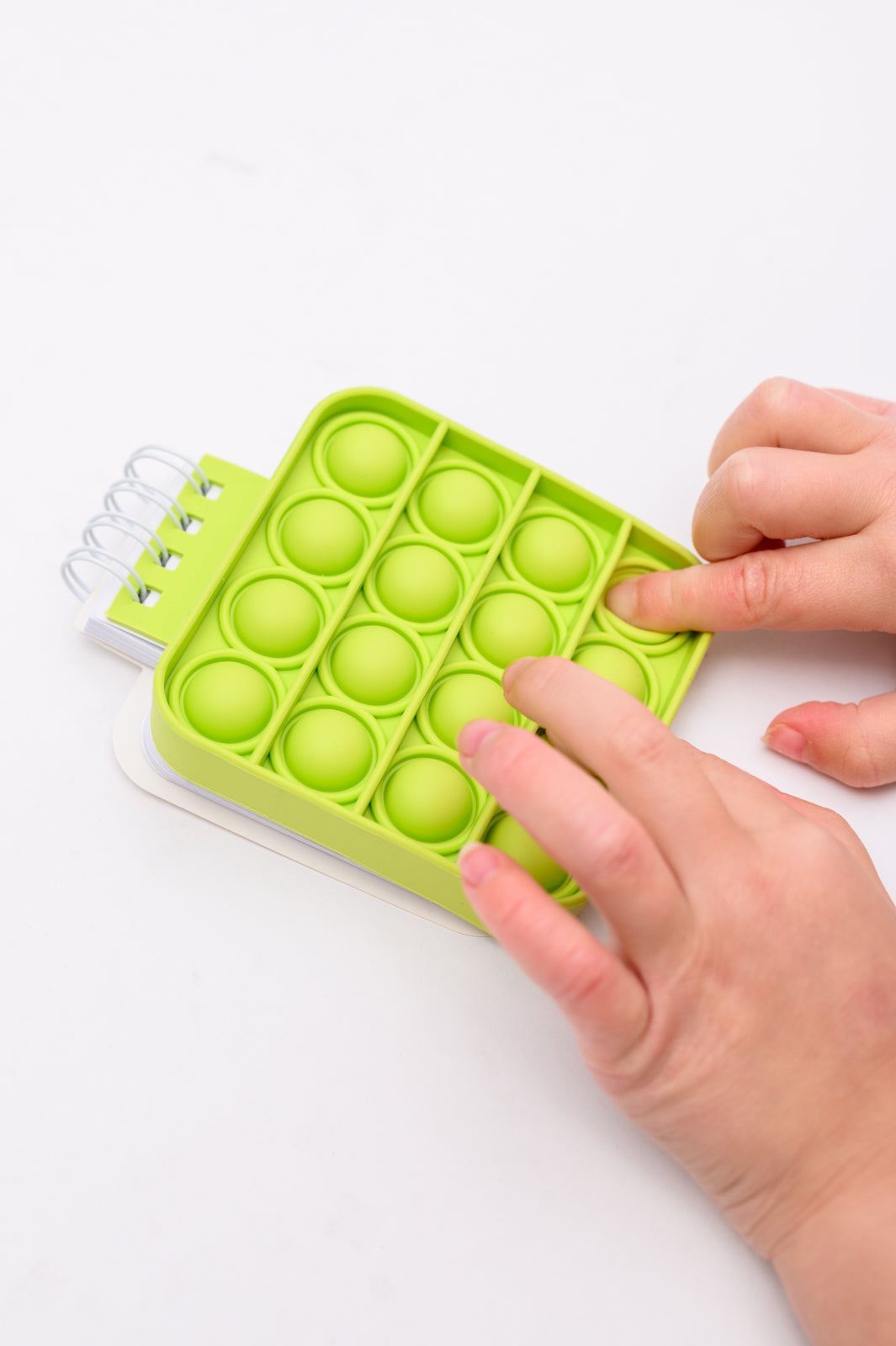 Green Mini Pop It Notebook - Portable Fidget Toy & Stress Reliever for Kids & Adults - Perfect for School, Office & Travel