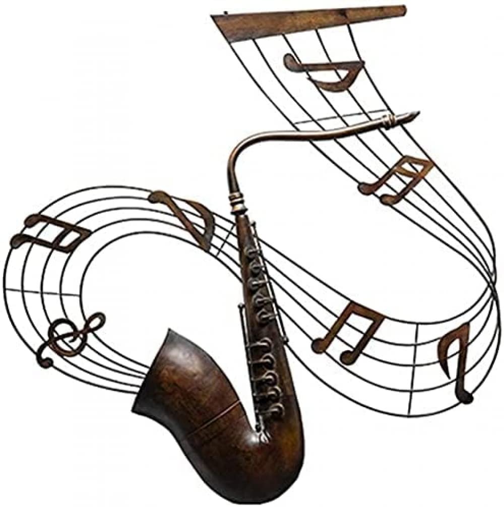 XD Designs Metal Wall Art Sculpture - Saxophone Musical Note Decor for Home, Bar & Office | Unique Handcrafted Instrument Wall Hanging | Perfect for Music Lovers & Jazz-Themed Interior Design