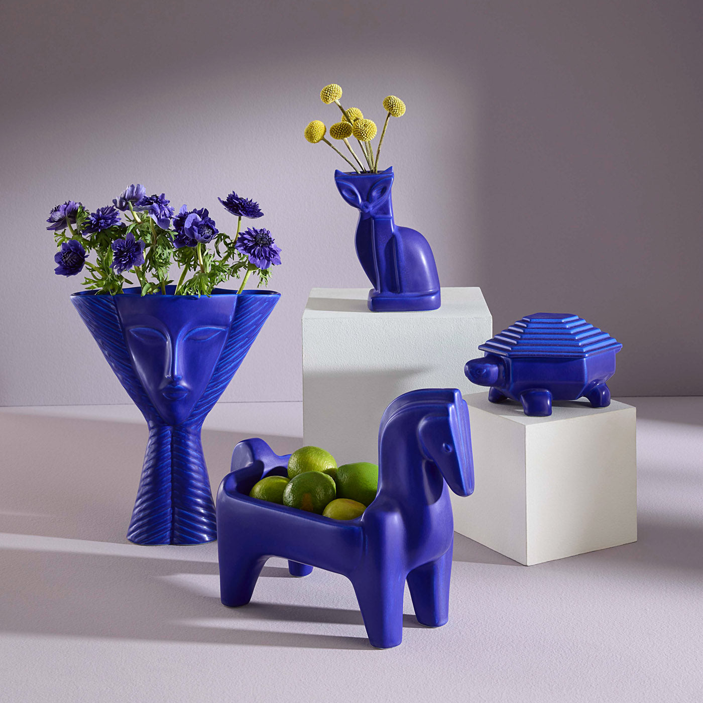 Premium Cobalt Blue Ceramic Horse Feed Bowl - Durable Pet Food Dish for Horses, Dogs & Livestock - Ideal for Stable, Barn & Outdoor Feeding