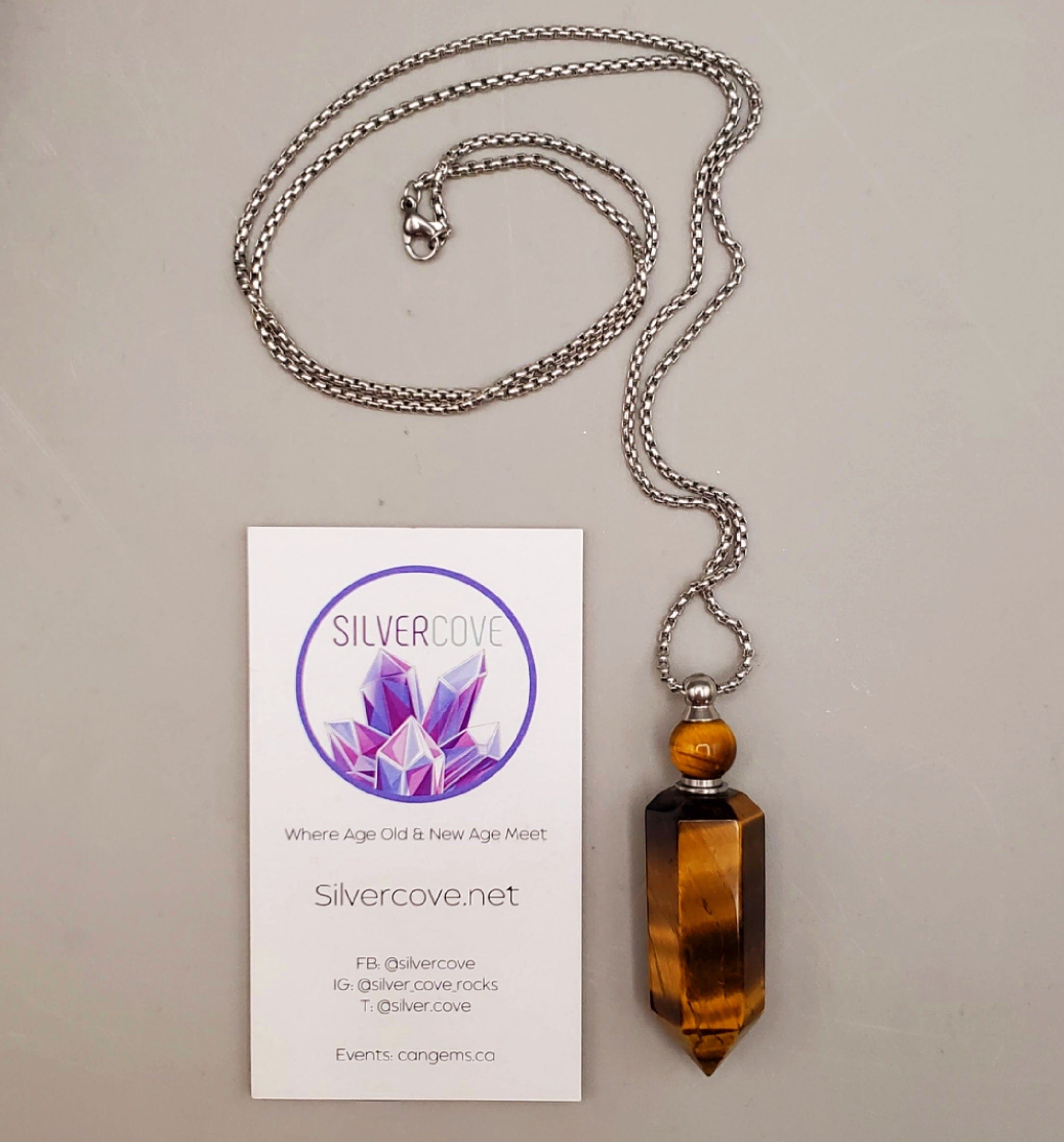 Tiger's Eye Ash Vial Pendant - Handmade Memorial Jewelry for Keepsakes, Cremation, & Spiritual Remembrance - Perfect for Grieving, Meditation & Healing Rituals