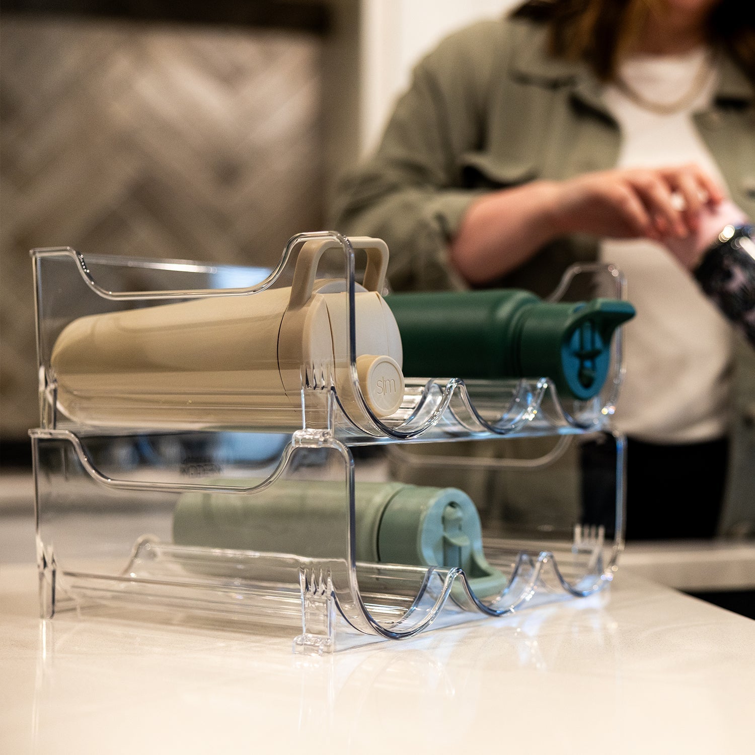 6-Slot Bottle Organizer Holder - Space Saving Storage for Kitchen, Bathroom & Pantry - Perfect for Spices, Essential Oils & Beauty Products (1 Pack)