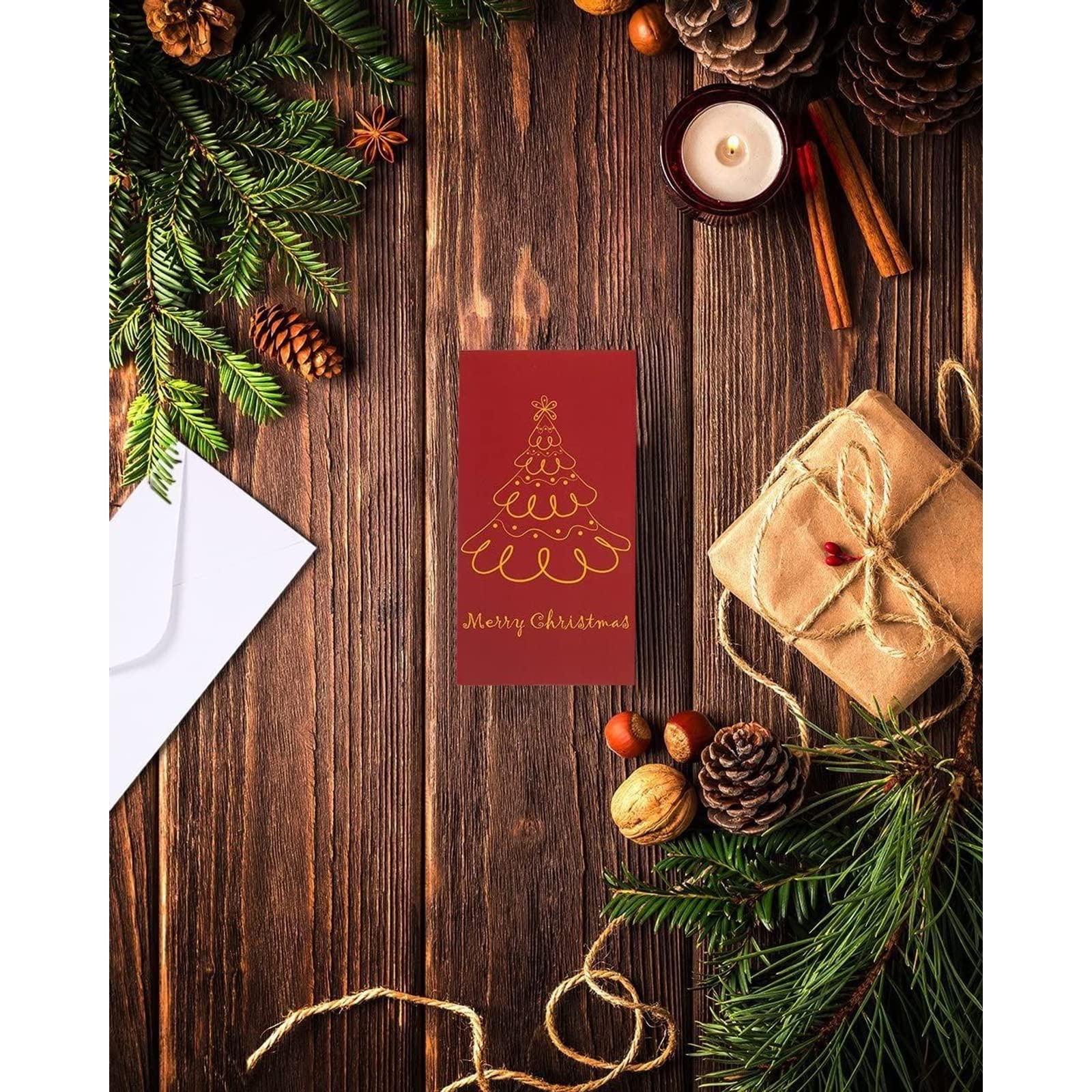 36 Pack Christmas Money Cards with Envelopes - 3.6x7.25 Inch Holiday Gift Card Holders - 6 Festive Xmas Tree Designs for Cash Gifts - Perfect for Holiday Greetings, Office Parties & Family Gift Exchanges